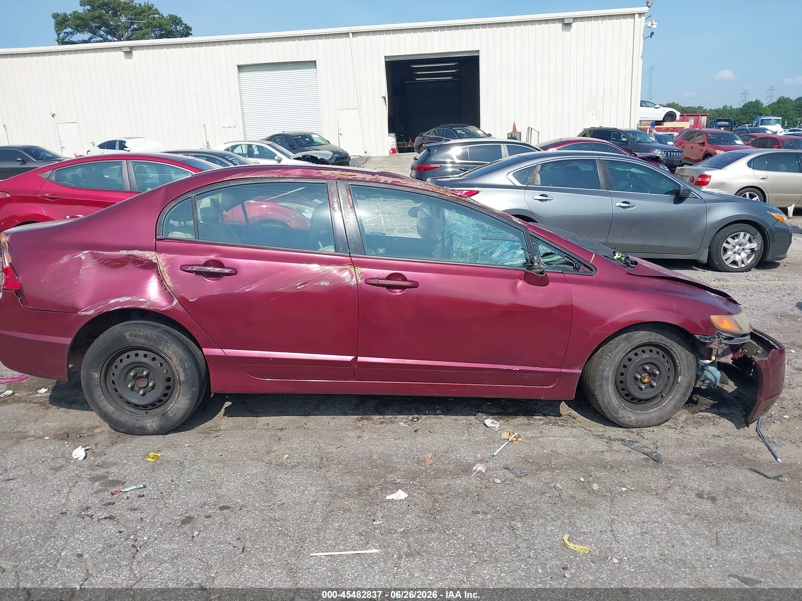2008 Honda Civic Lx Maroon vin: 2HGFA16518H528896