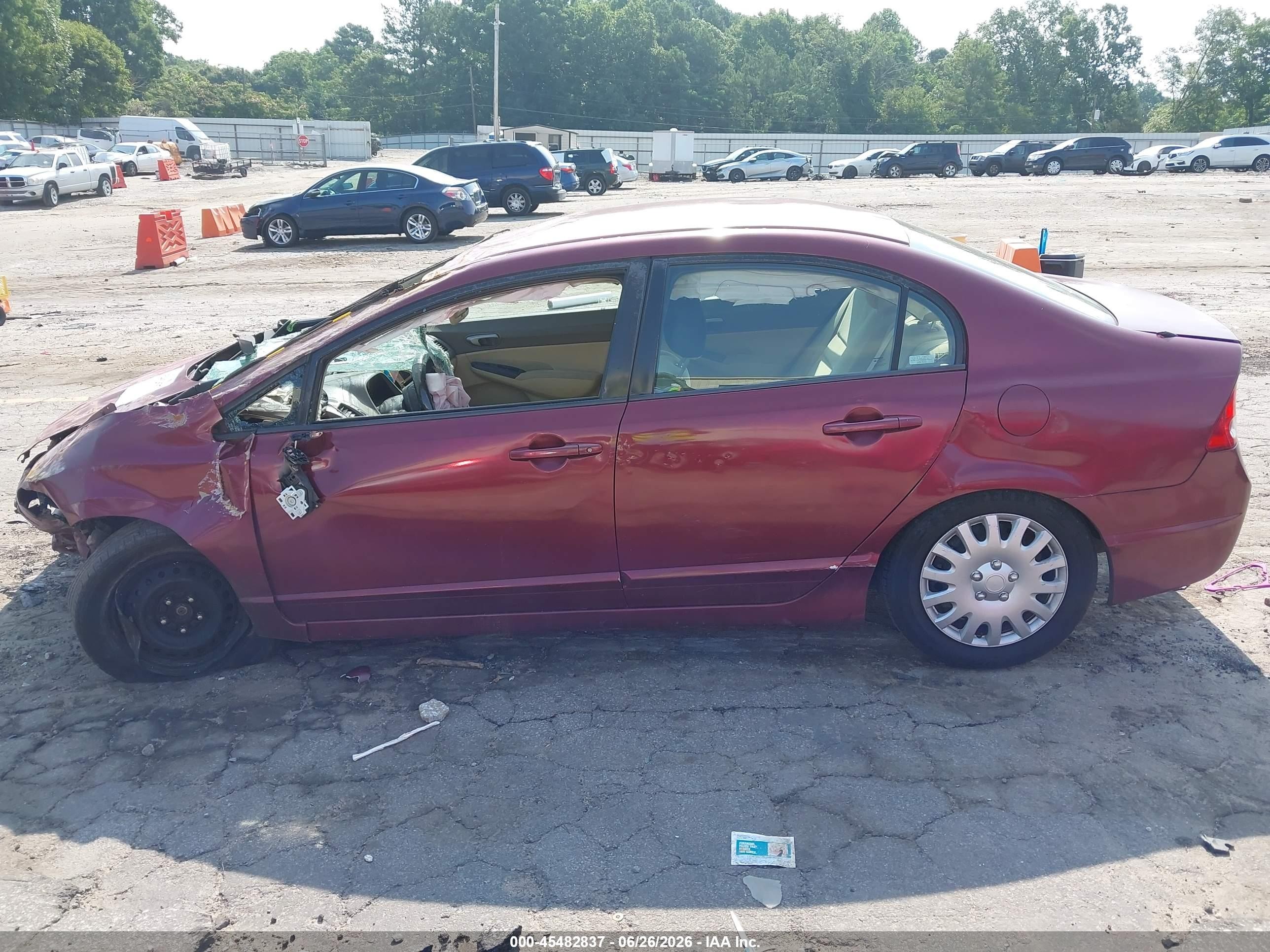 2008 Honda Civic Lx Maroon vin: 2HGFA16518H528896