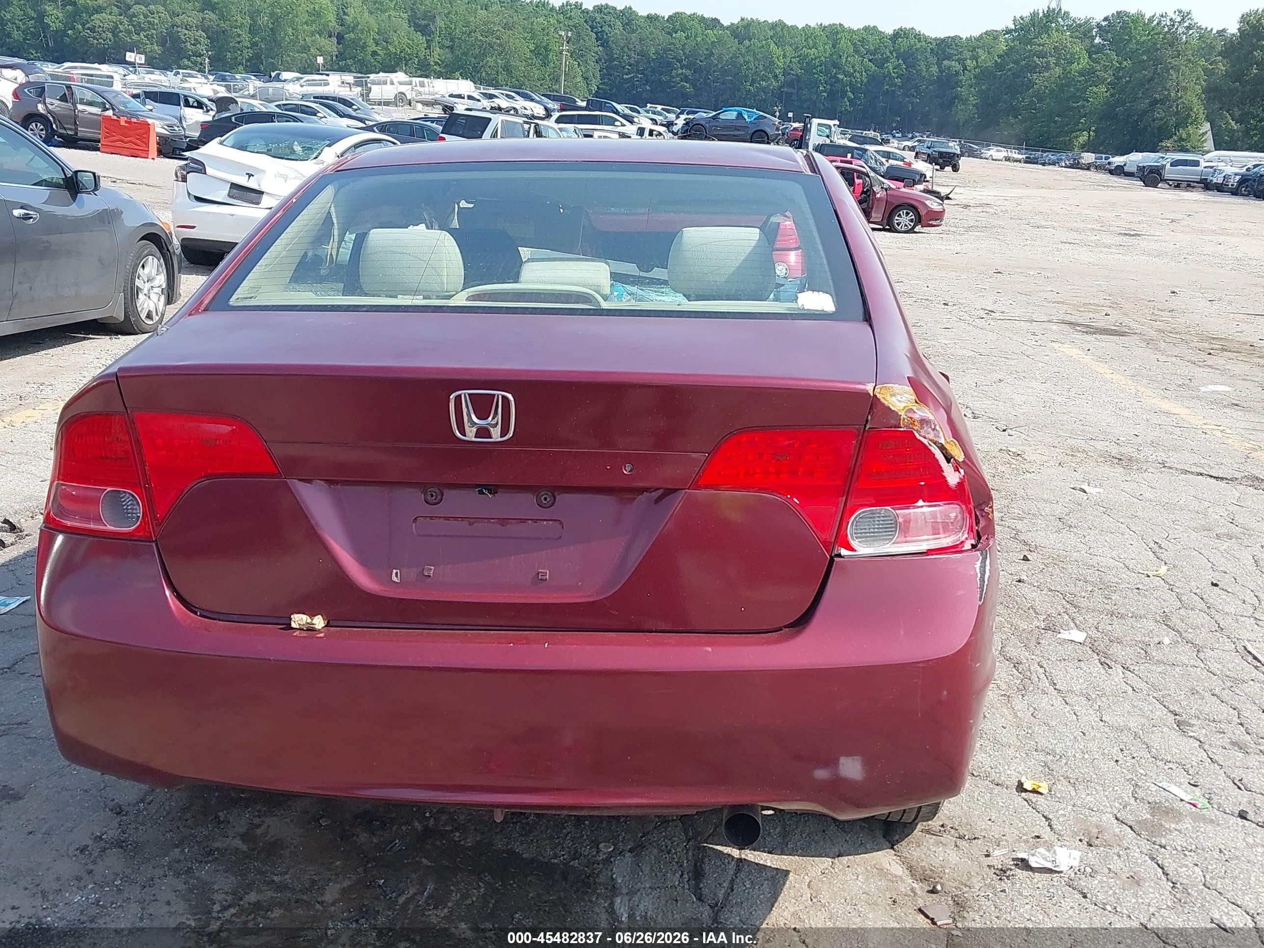 2008 Honda Civic Lx Maroon vin: 2HGFA16518H528896