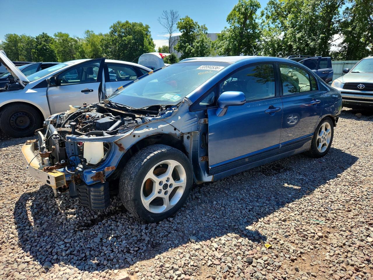 2008 Honda Civic Lx Blue vin: 2HGFA16518H533757