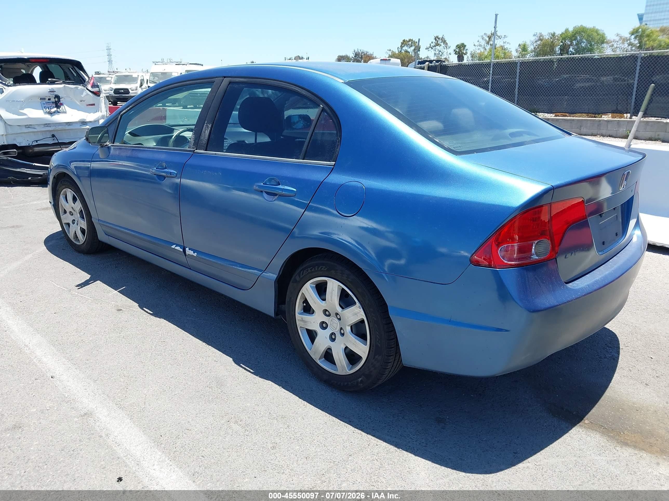 2008 Honda Civic Lx Blue vin: 2HGFA16518H537047