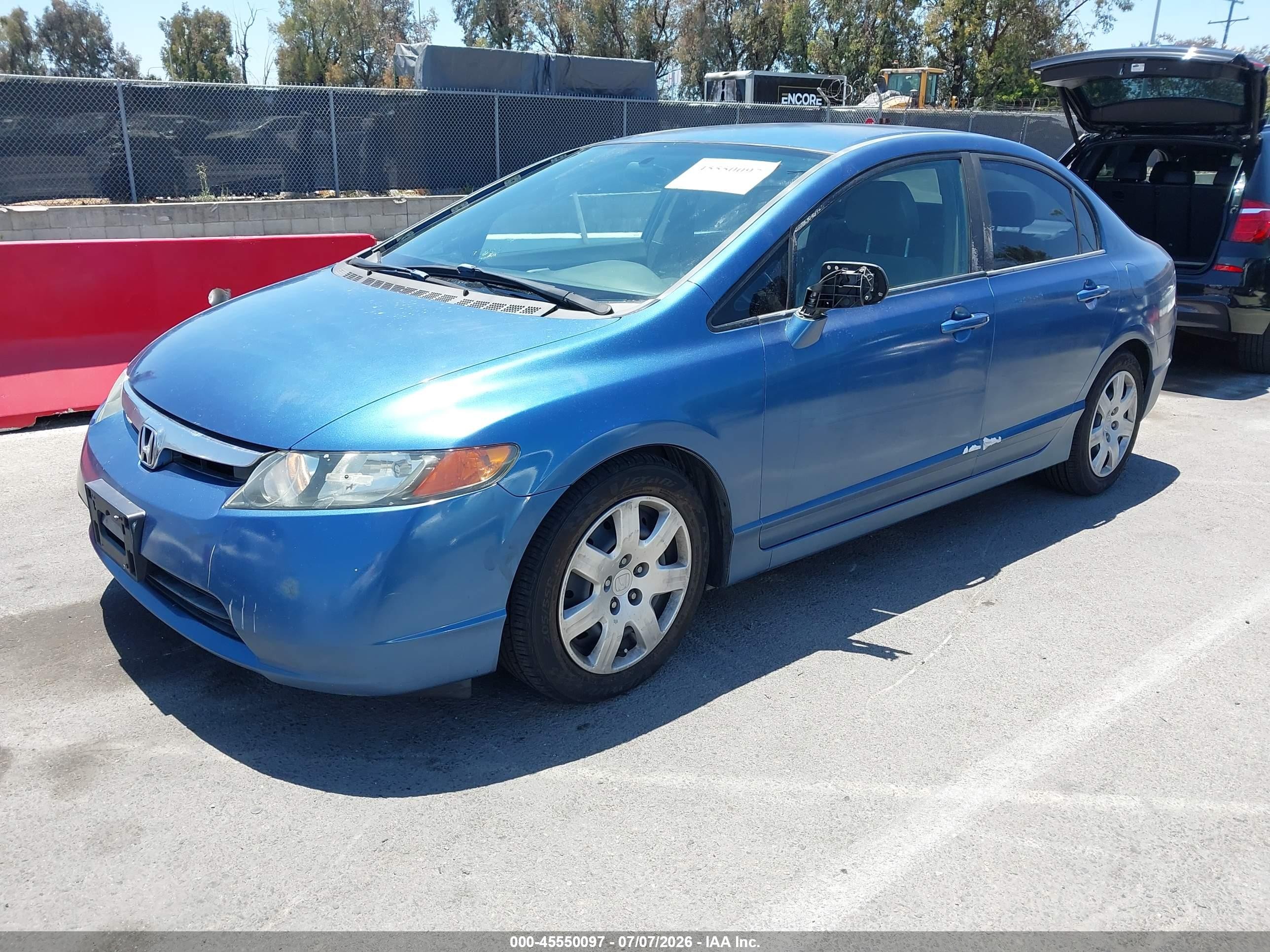 2008 Honda Civic Lx Blue vin: 2HGFA16518H537047