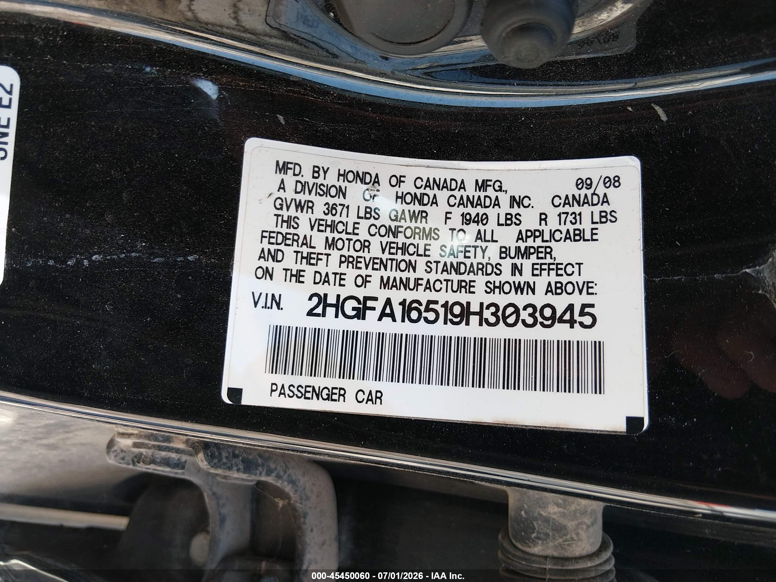 2009 Honda Civic Lx Black vin: 2HGFA16519H303945