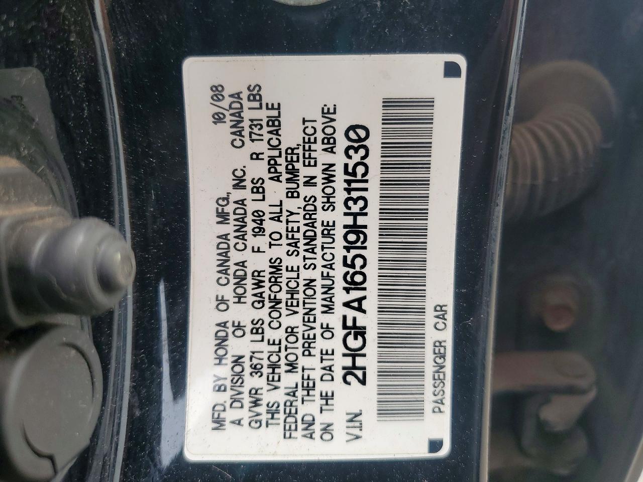 2009 Honda Civic Lx Black vin: 2HGFA16519H311530