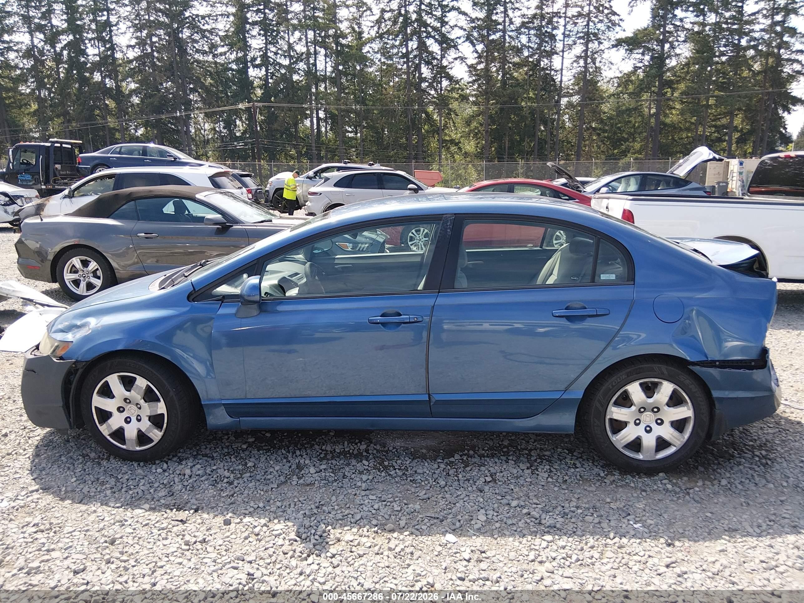 2009 Honda Civic Lx Blue vin: 2HGFA16519H345001