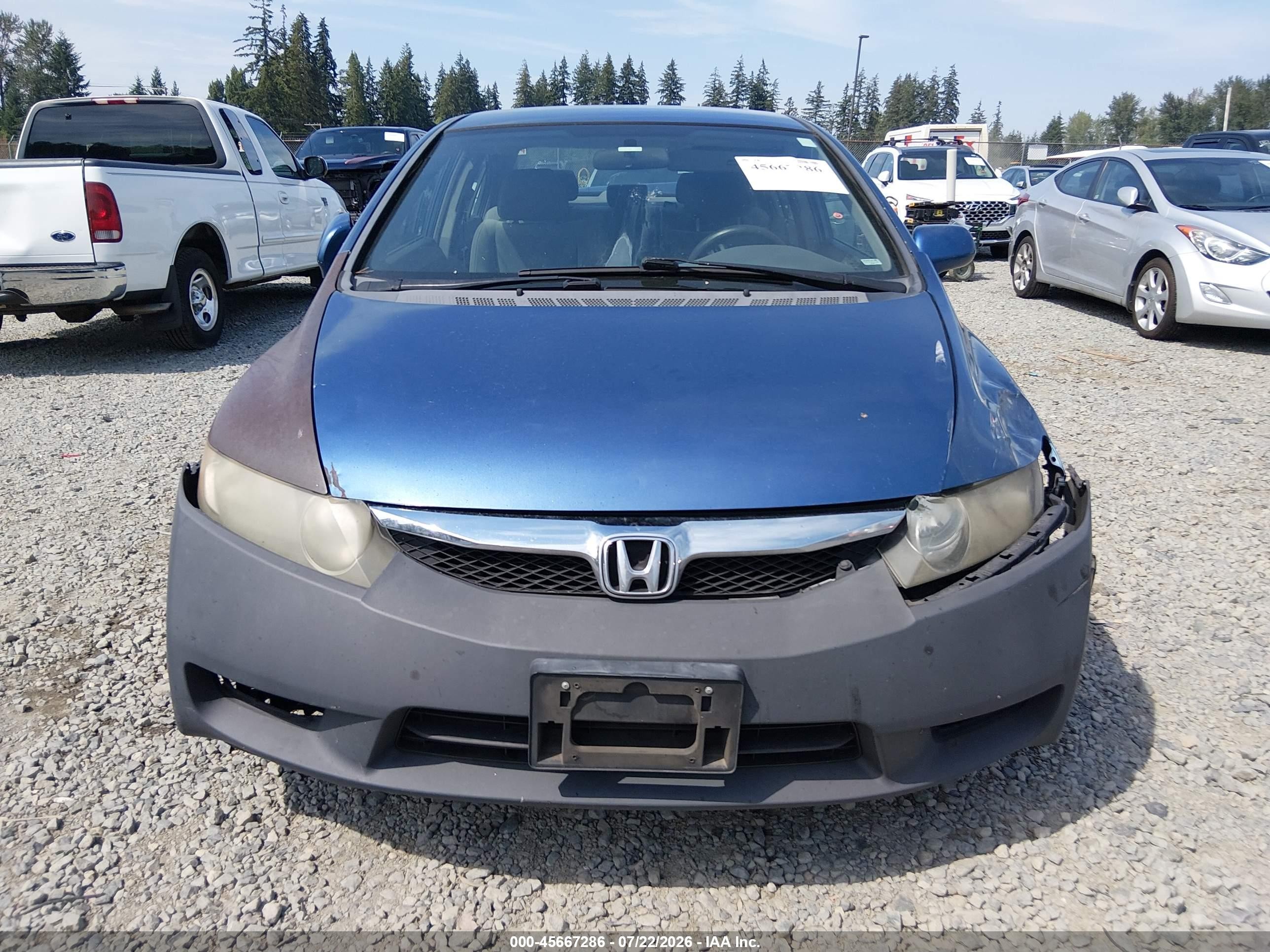 2009 Honda Civic Lx Blue vin: 2HGFA16519H345001
