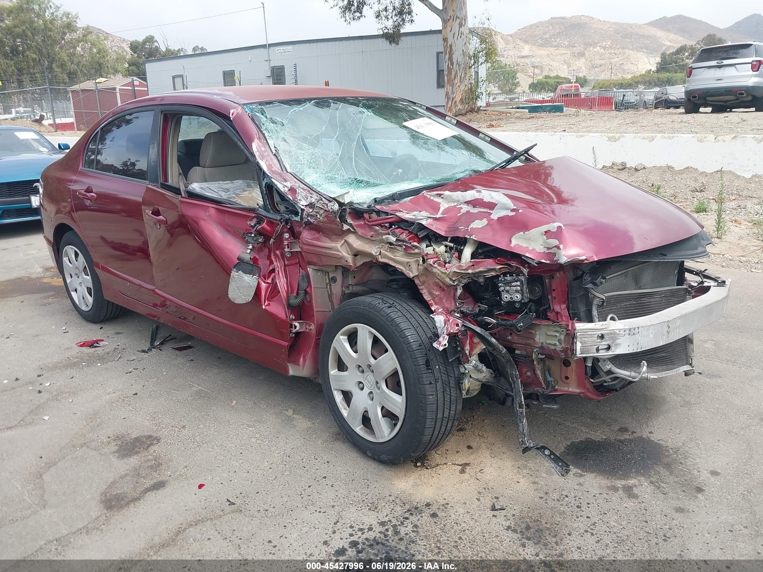 2009 Honda Civic Lx Red vin: 2HGFA16519H364843
