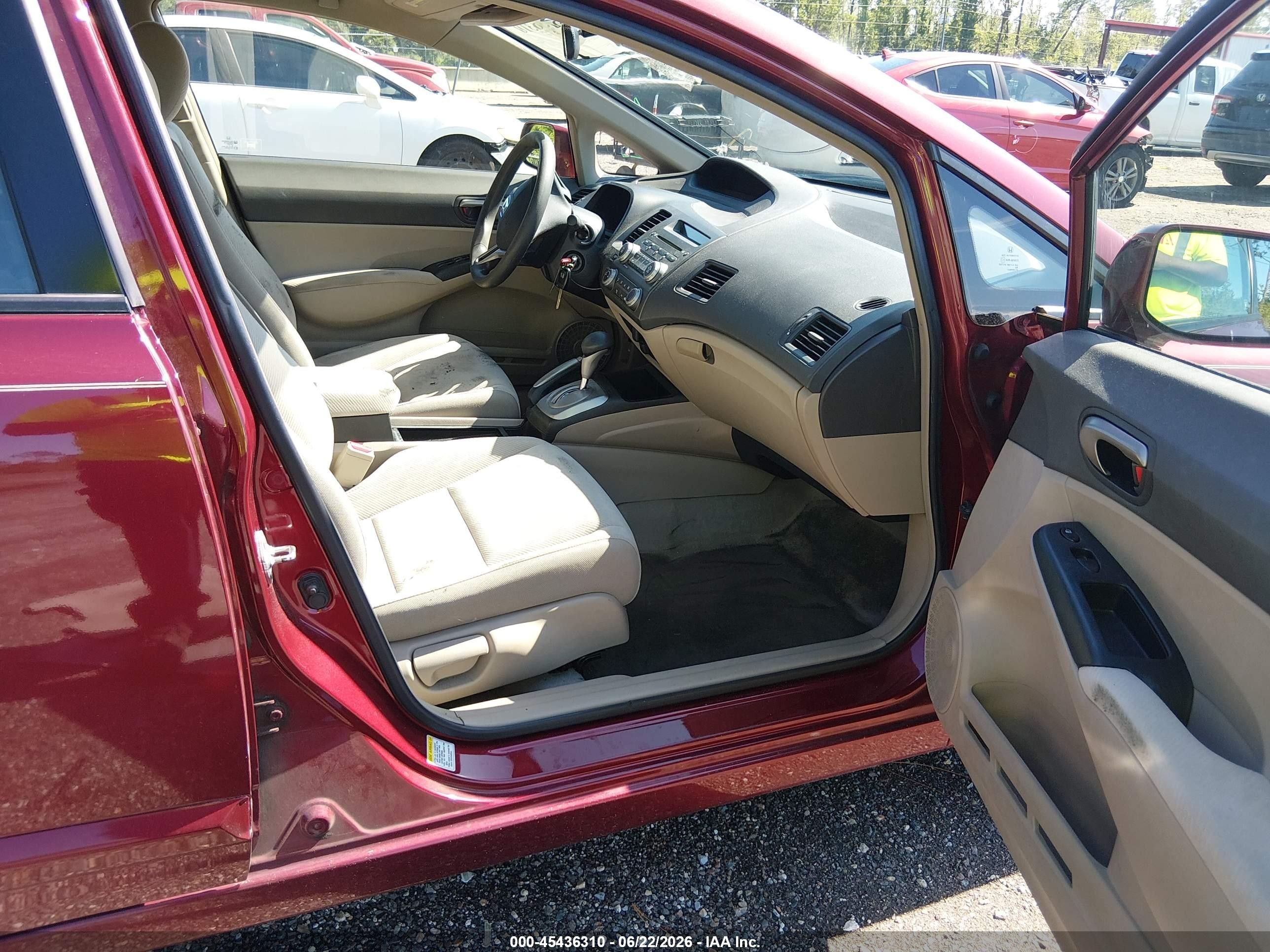 2009 Honda Civic Lx Red vin: 2HGFA16519H524526