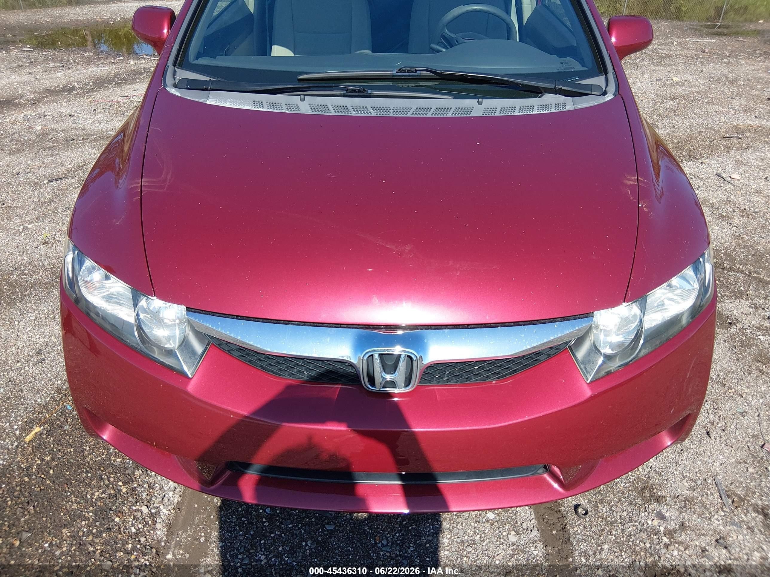2009 Honda Civic Lx Red vin: 2HGFA16519H524526