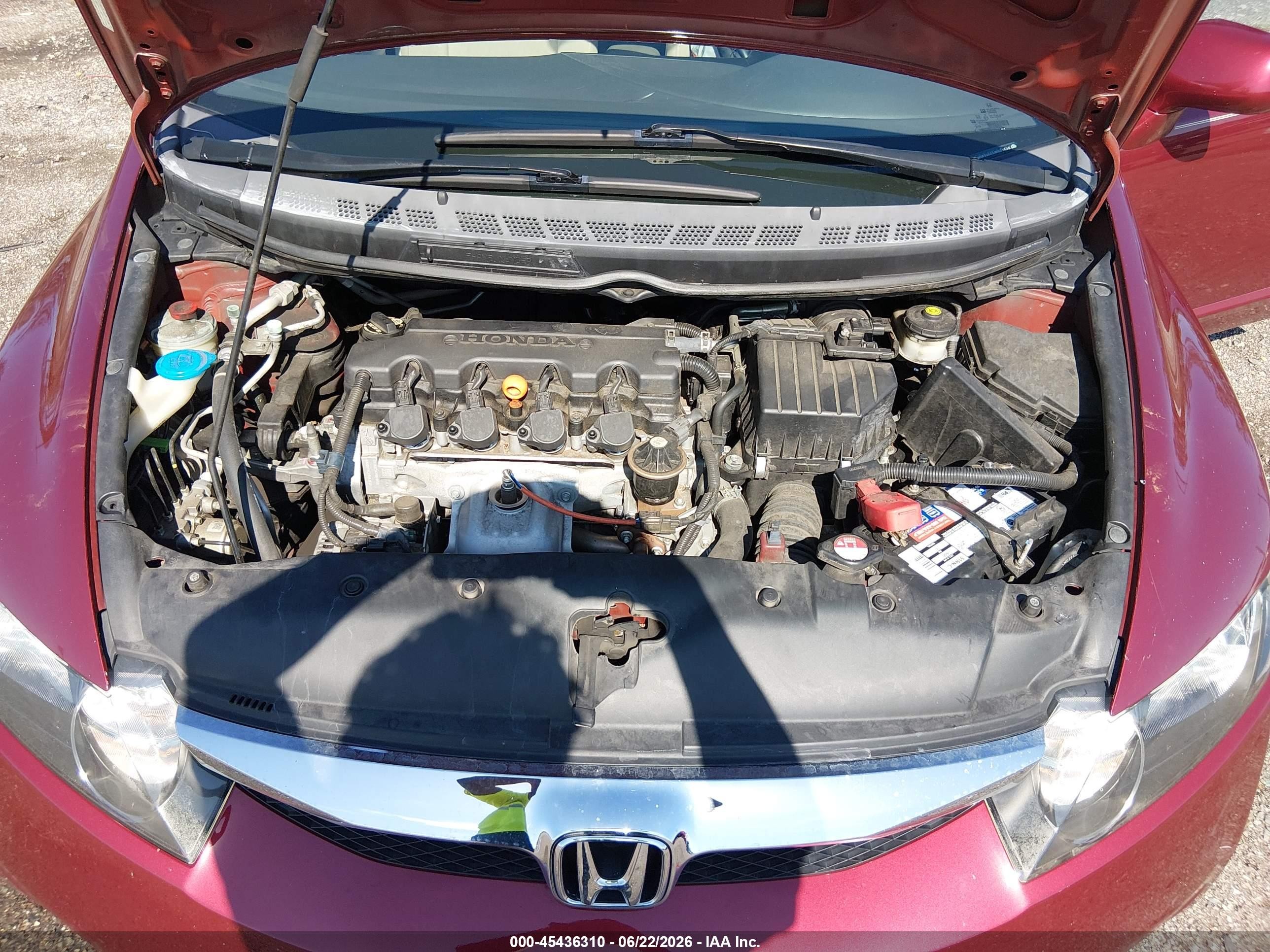 2009 Honda Civic Lx Red vin: 2HGFA16519H524526