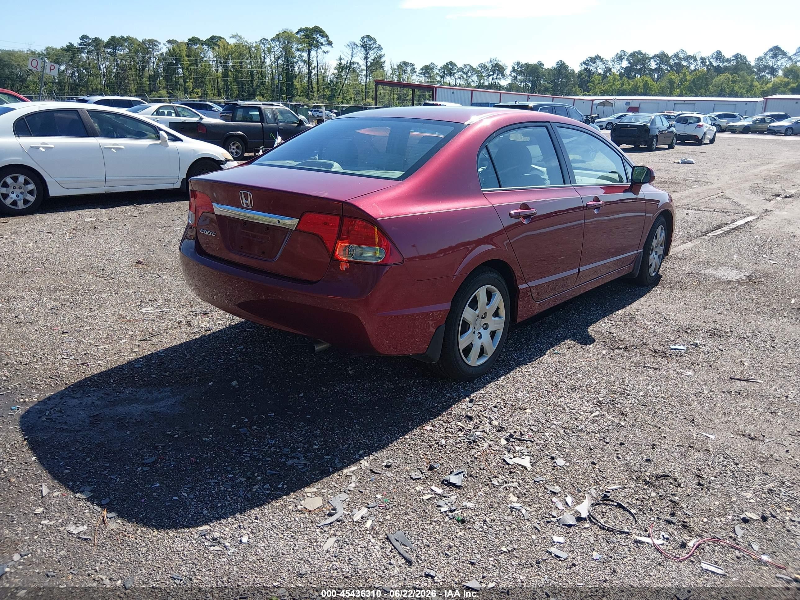 2009 Honda Civic Lx Red vin: 2HGFA16519H524526
