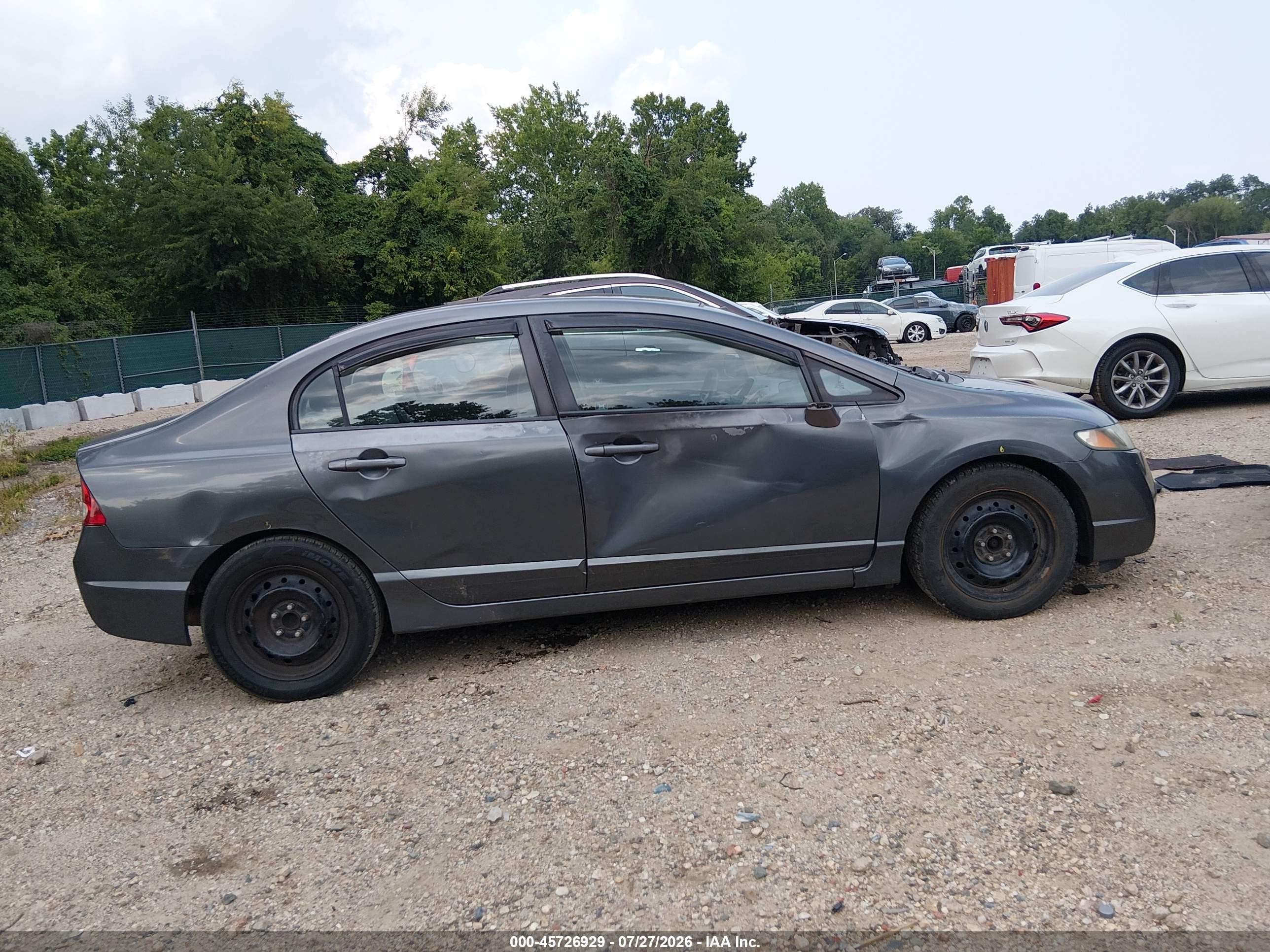 2009 Honda Civic Lx Серый vin: 2HGFA16519H526082