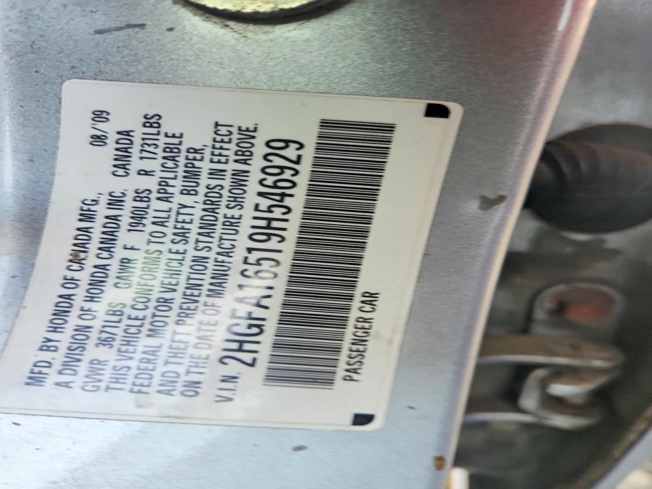 2009 Honda Civic Lx Silver vin: 2HGFA16519H546929