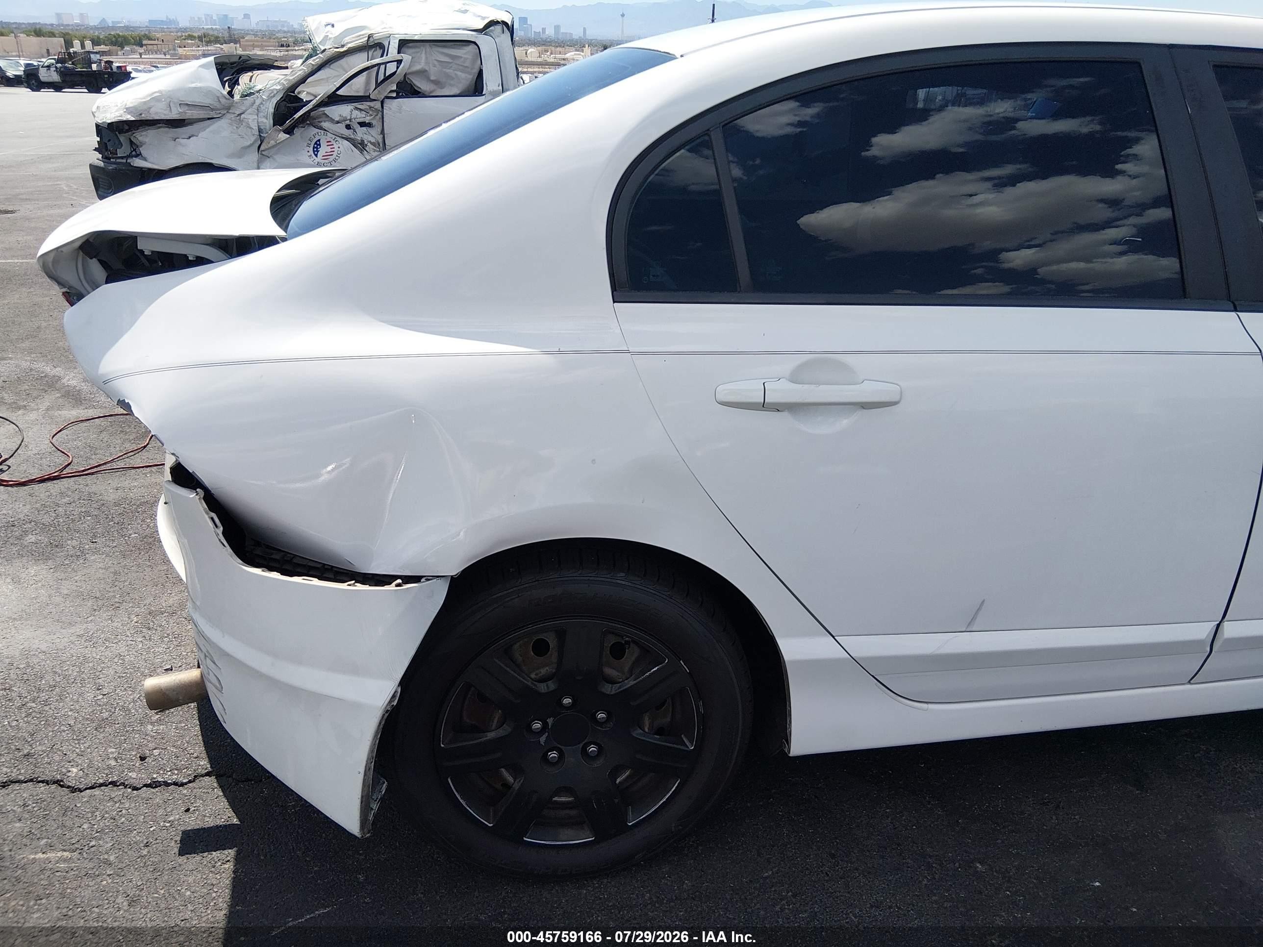 2009 Honda Civic Lx White vin: 2HGFA16519H547997