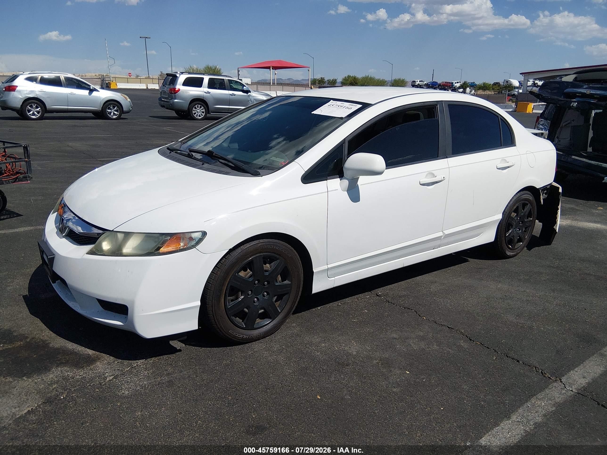 2009 Honda Civic Lx White vin: 2HGFA16519H547997