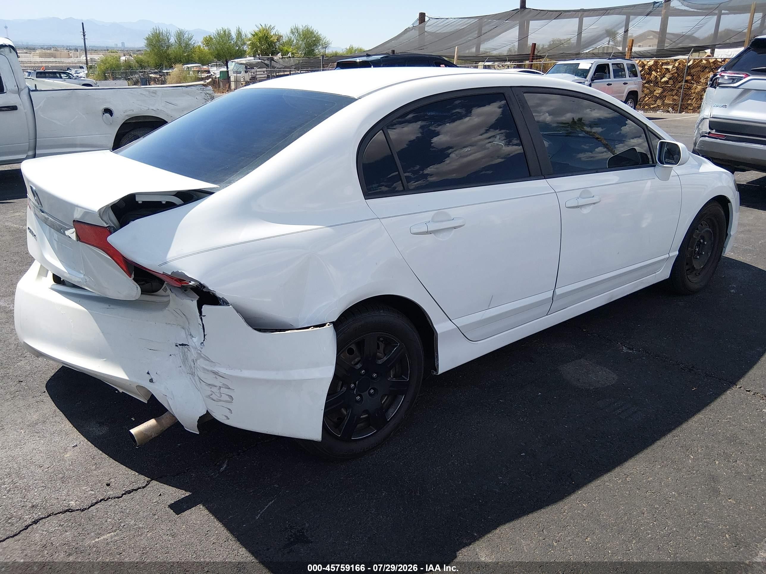2009 Honda Civic Lx White vin: 2HGFA16519H547997