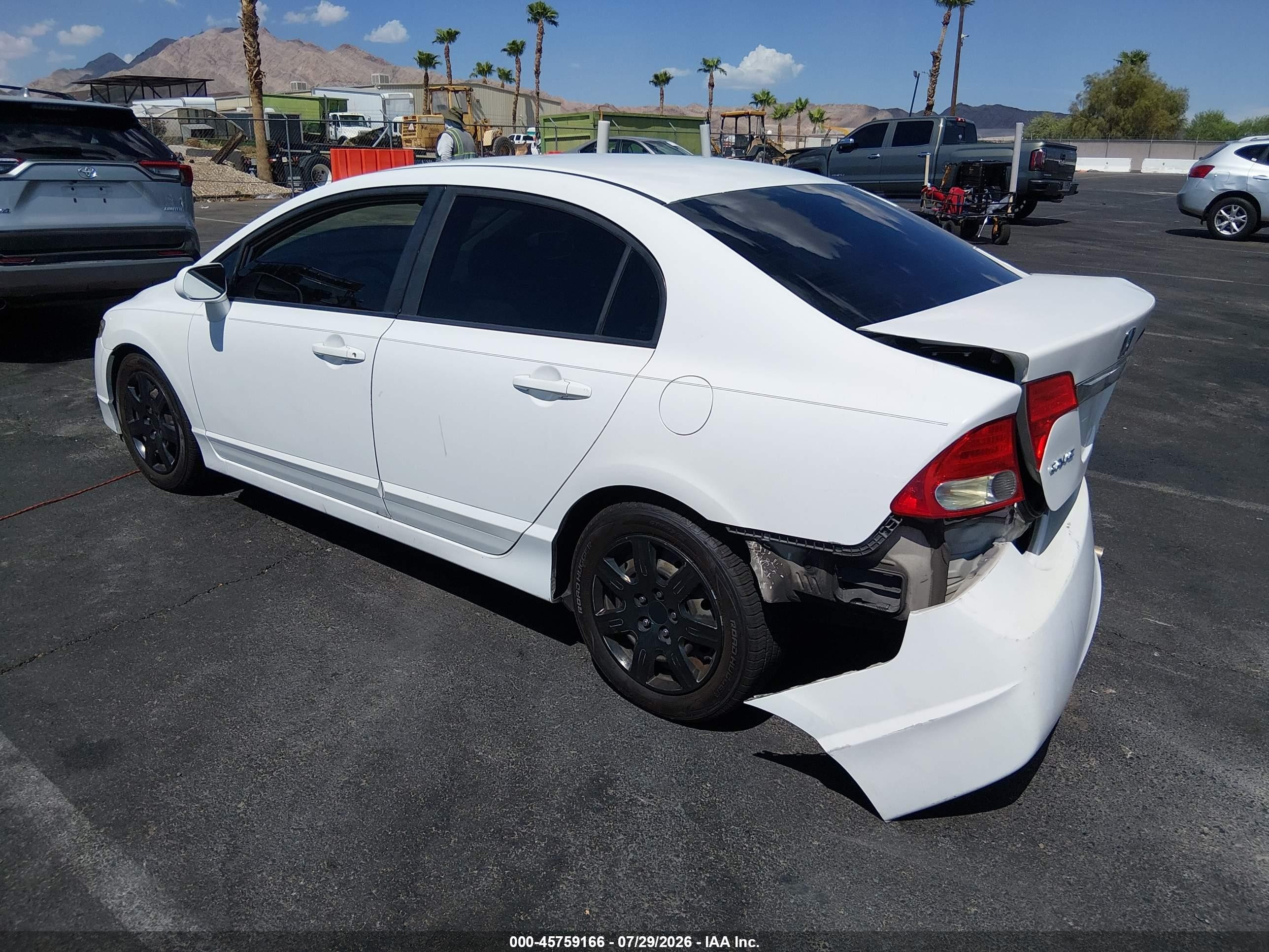 2009 Honda Civic Lx White vin: 2HGFA16519H547997