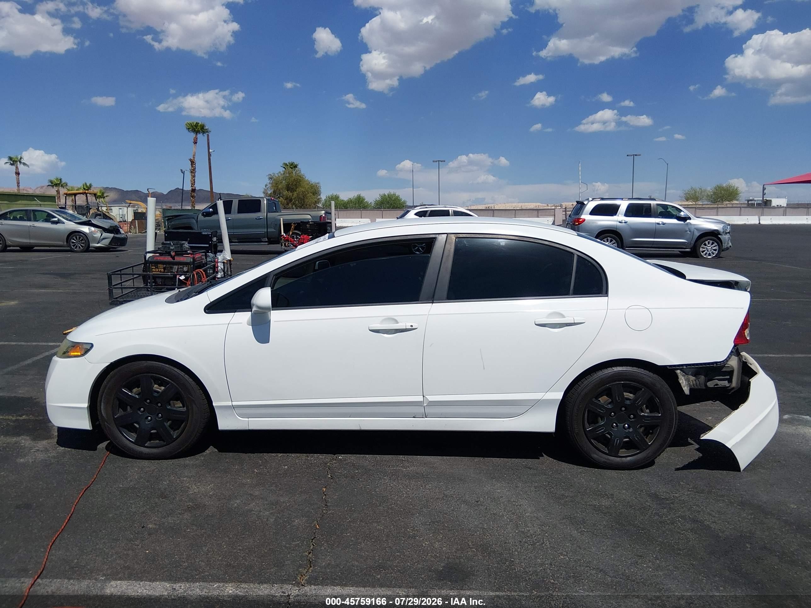 2009 Honda Civic Lx White vin: 2HGFA16519H547997