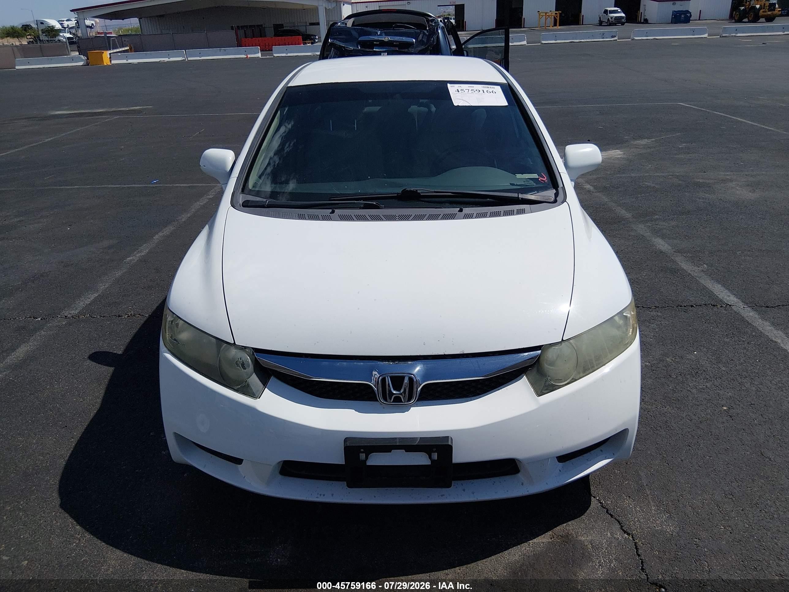 2009 Honda Civic Lx White vin: 2HGFA16519H547997