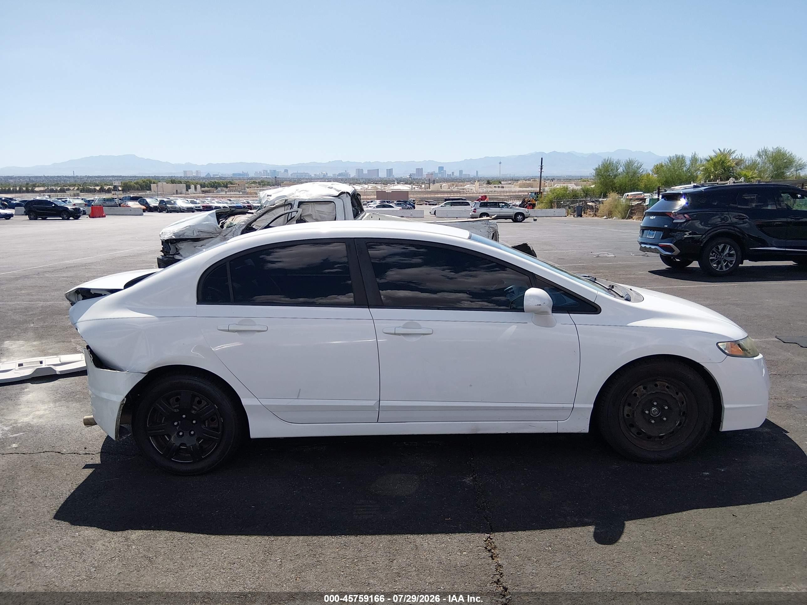 2009 Honda Civic Lx White vin: 2HGFA16519H547997