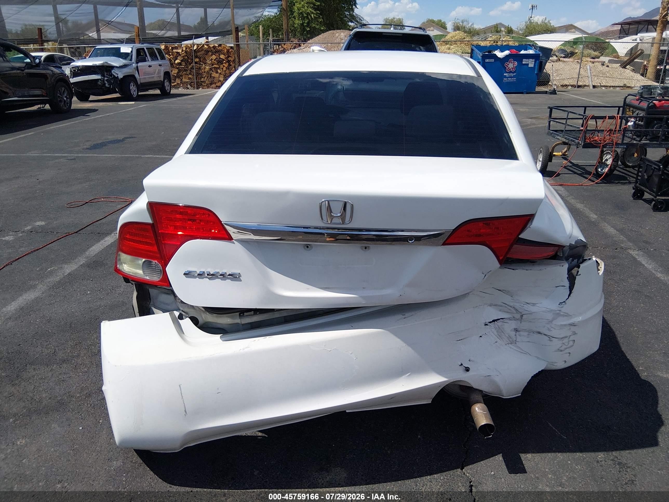 2009 Honda Civic Lx White vin: 2HGFA16519H547997