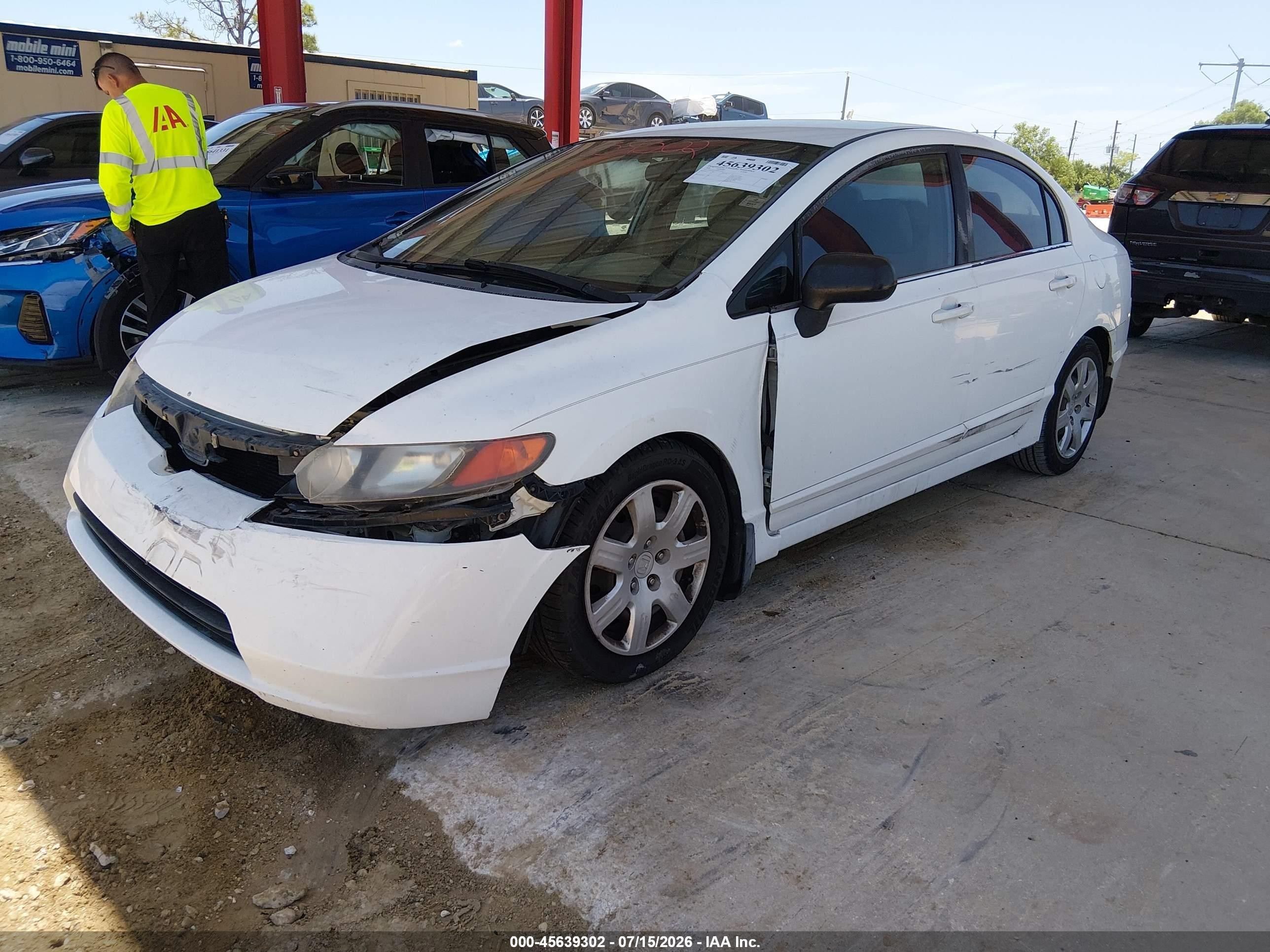2006 Honda Civic Lx White vin: 2HGFA16526H510355