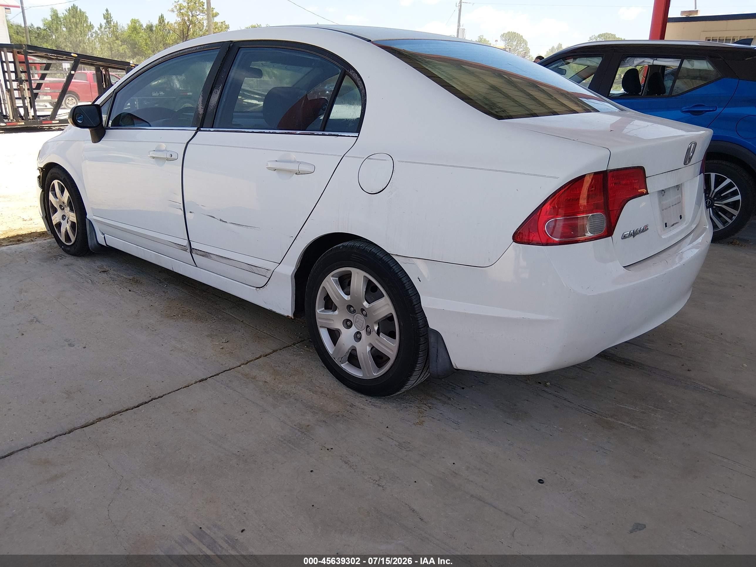 2006 Honda Civic Lx White vin: 2HGFA16526H510355