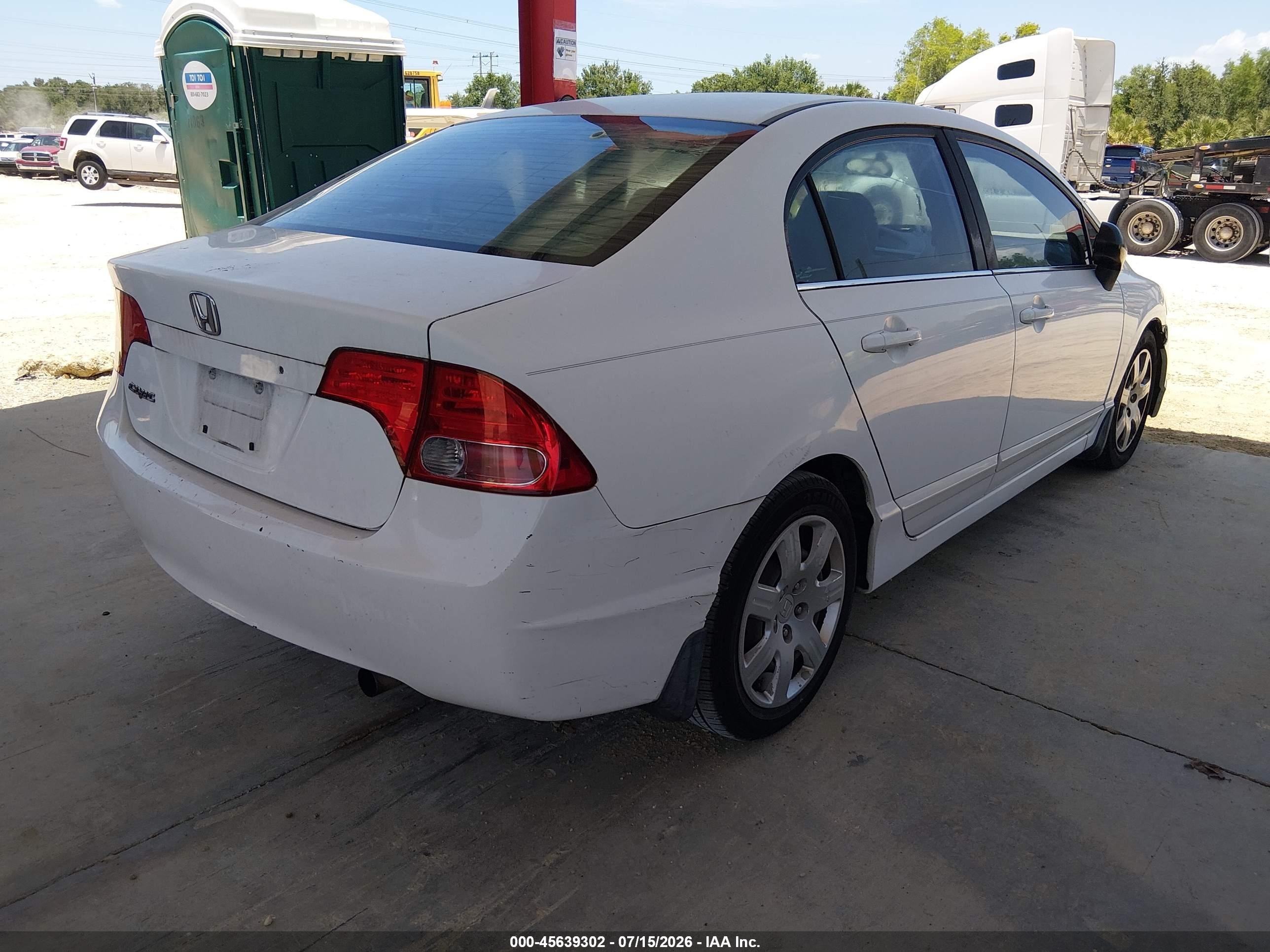 2006 Honda Civic Lx White vin: 2HGFA16526H510355