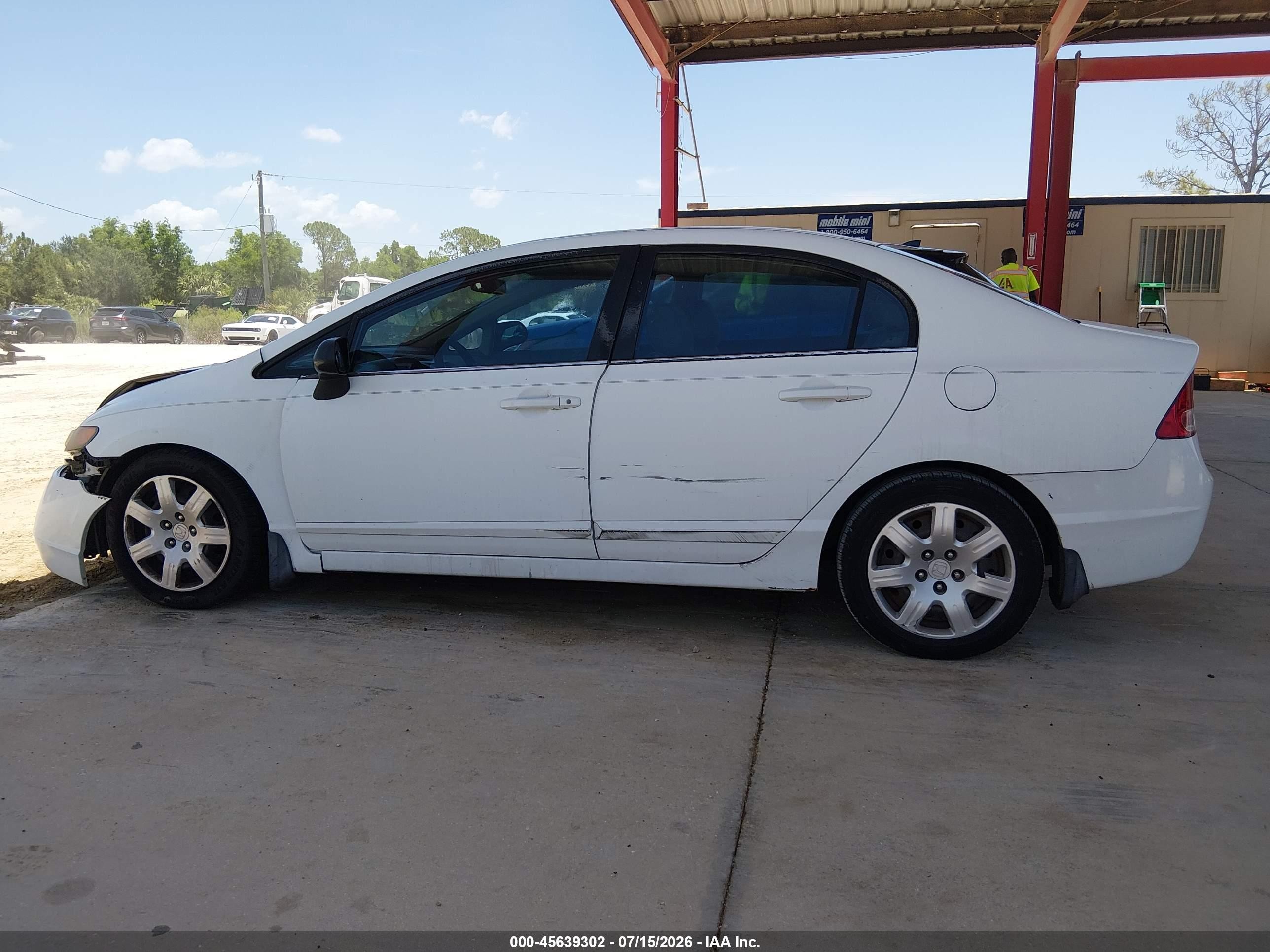 2006 Honda Civic Lx White vin: 2HGFA16526H510355
