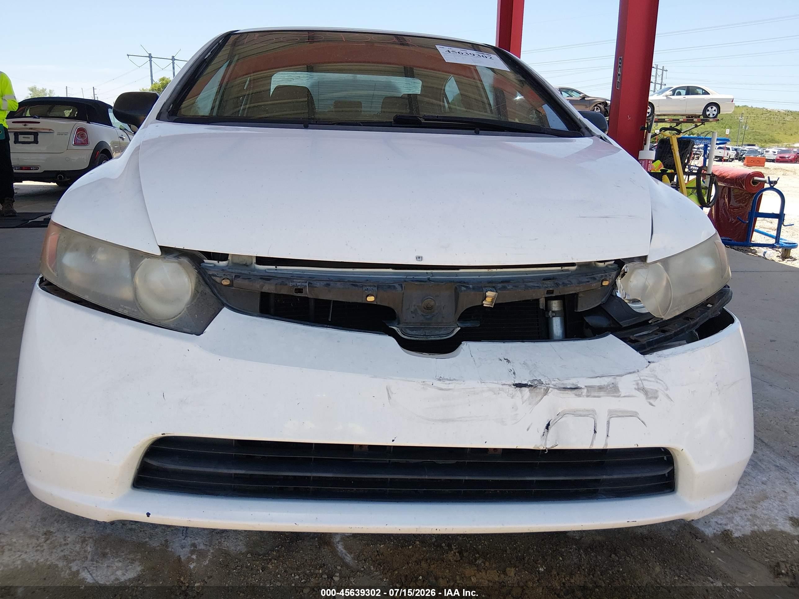 2006 Honda Civic Lx White vin: 2HGFA16526H510355