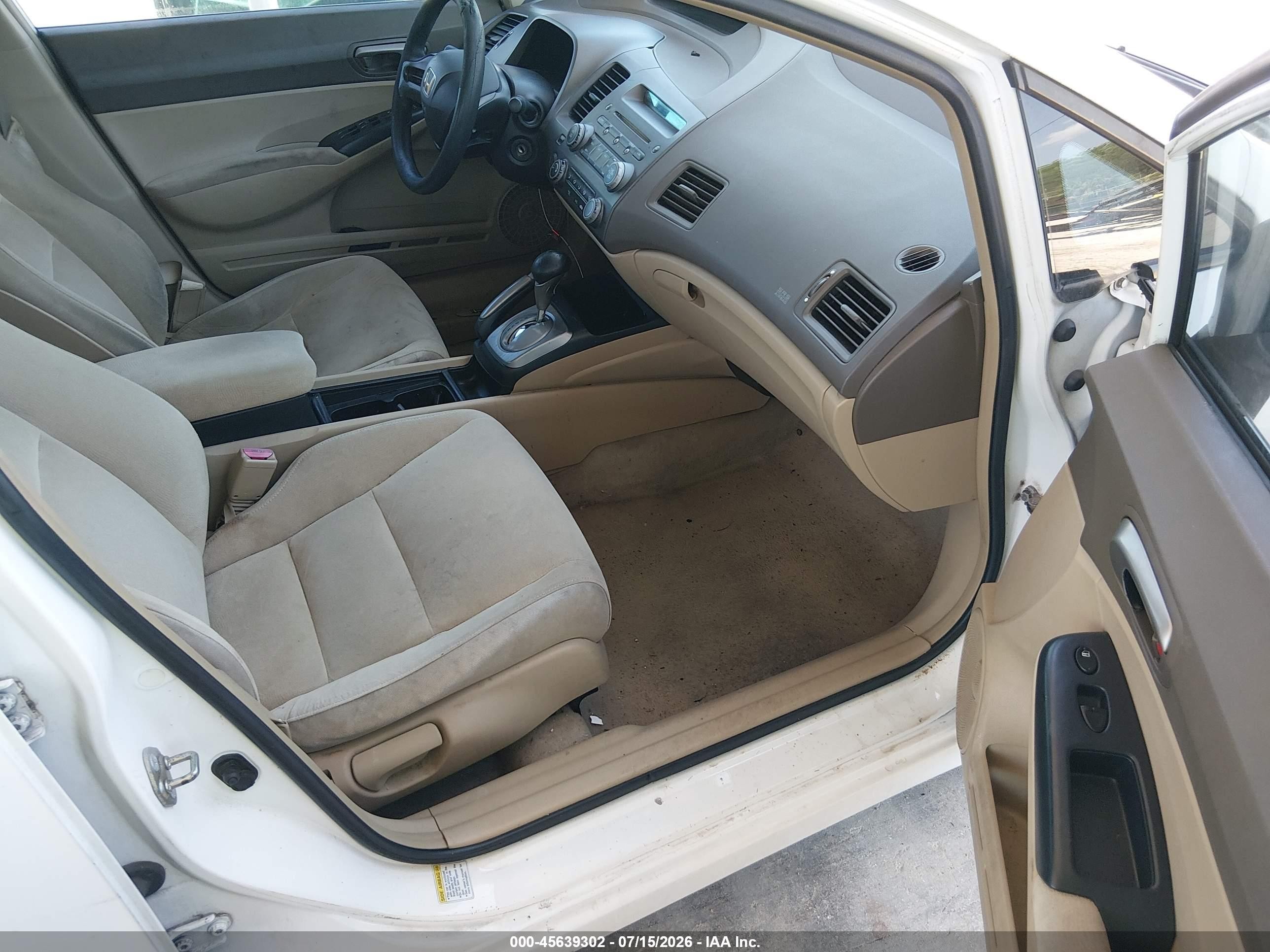 2006 Honda Civic Lx White vin: 2HGFA16526H510355