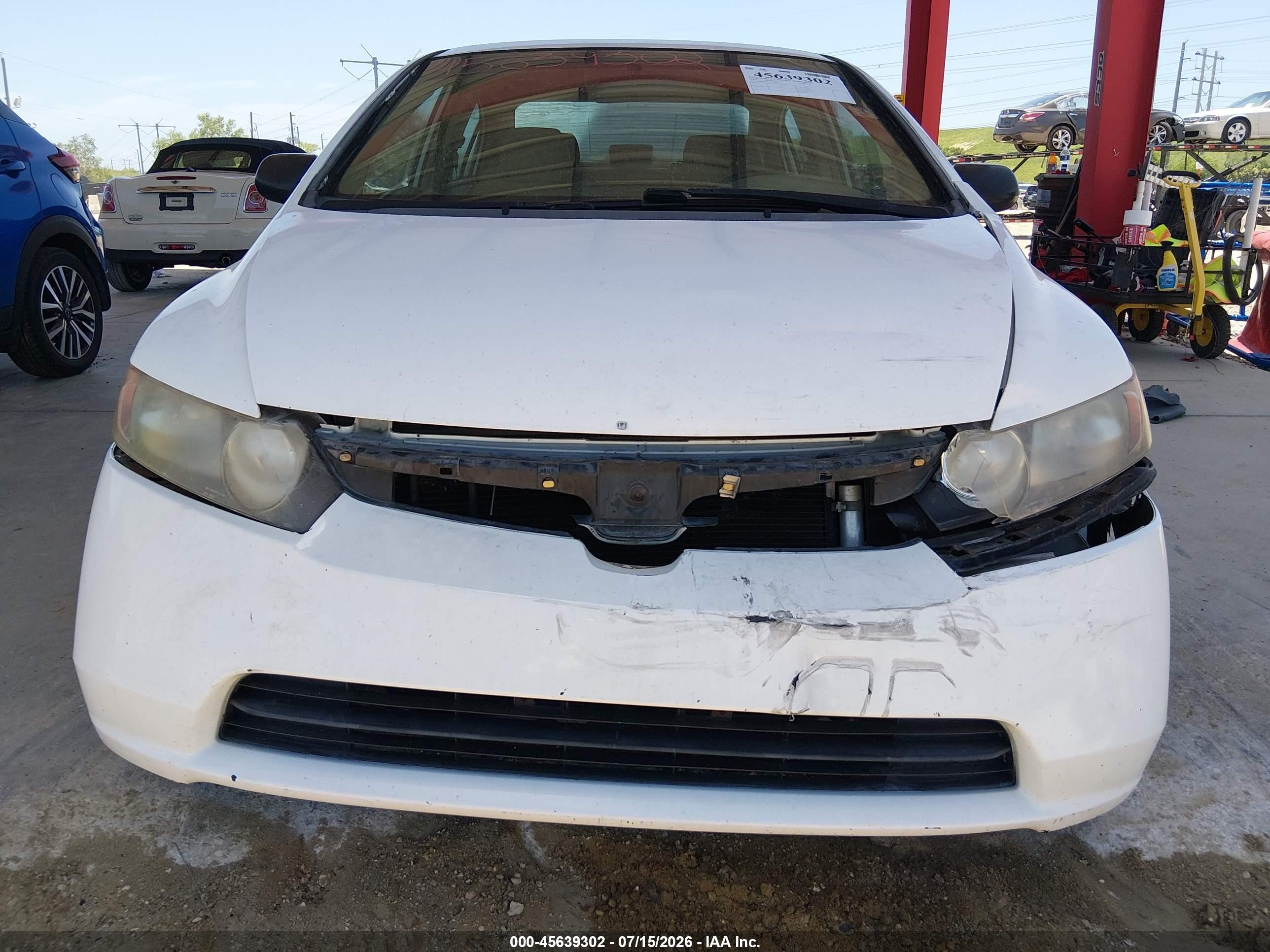2006 Honda Civic Lx White vin: 2HGFA16526H510355