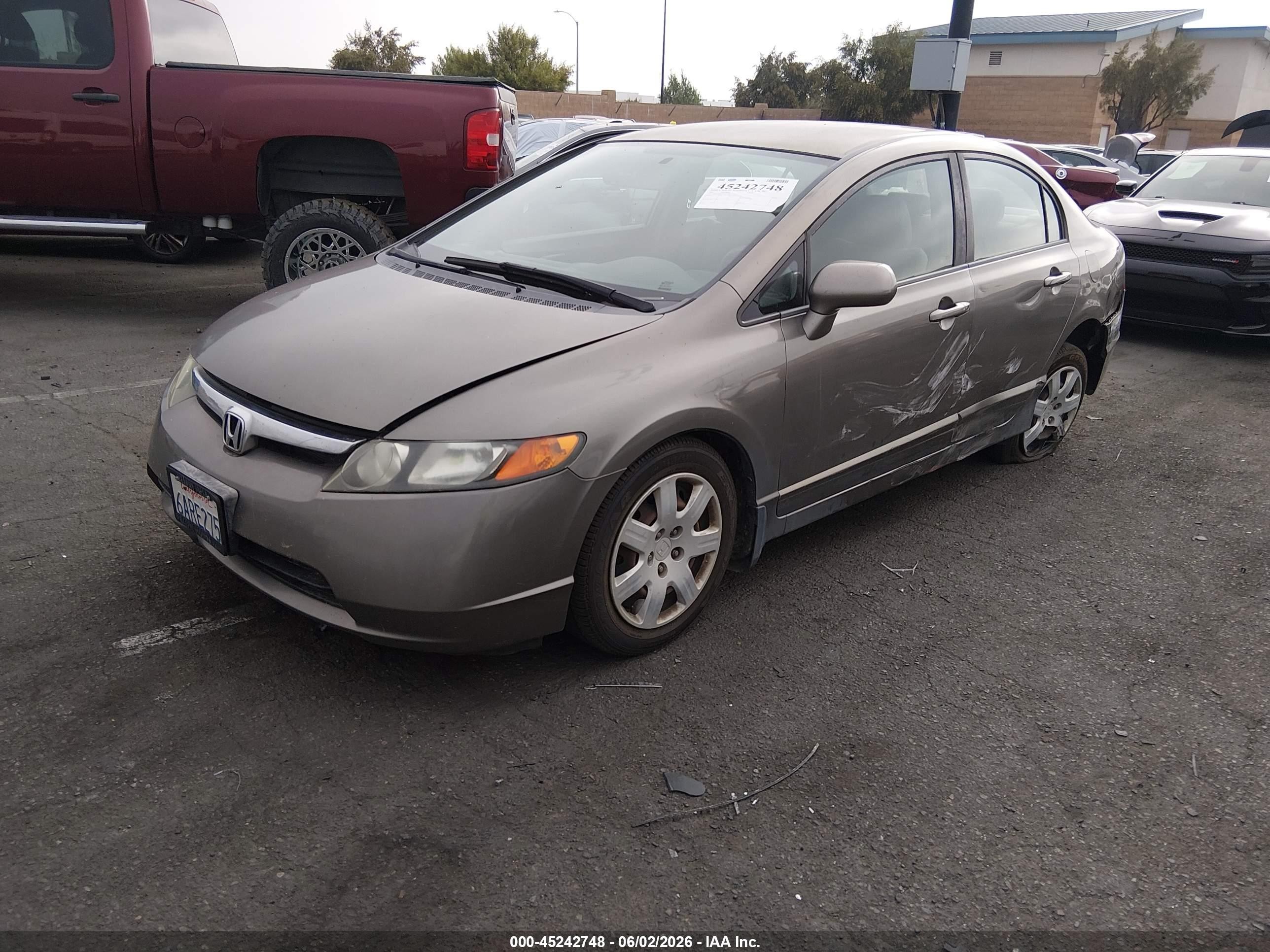 2007 Honda Civic Lx Gray vin: 2HGFA16527H311596