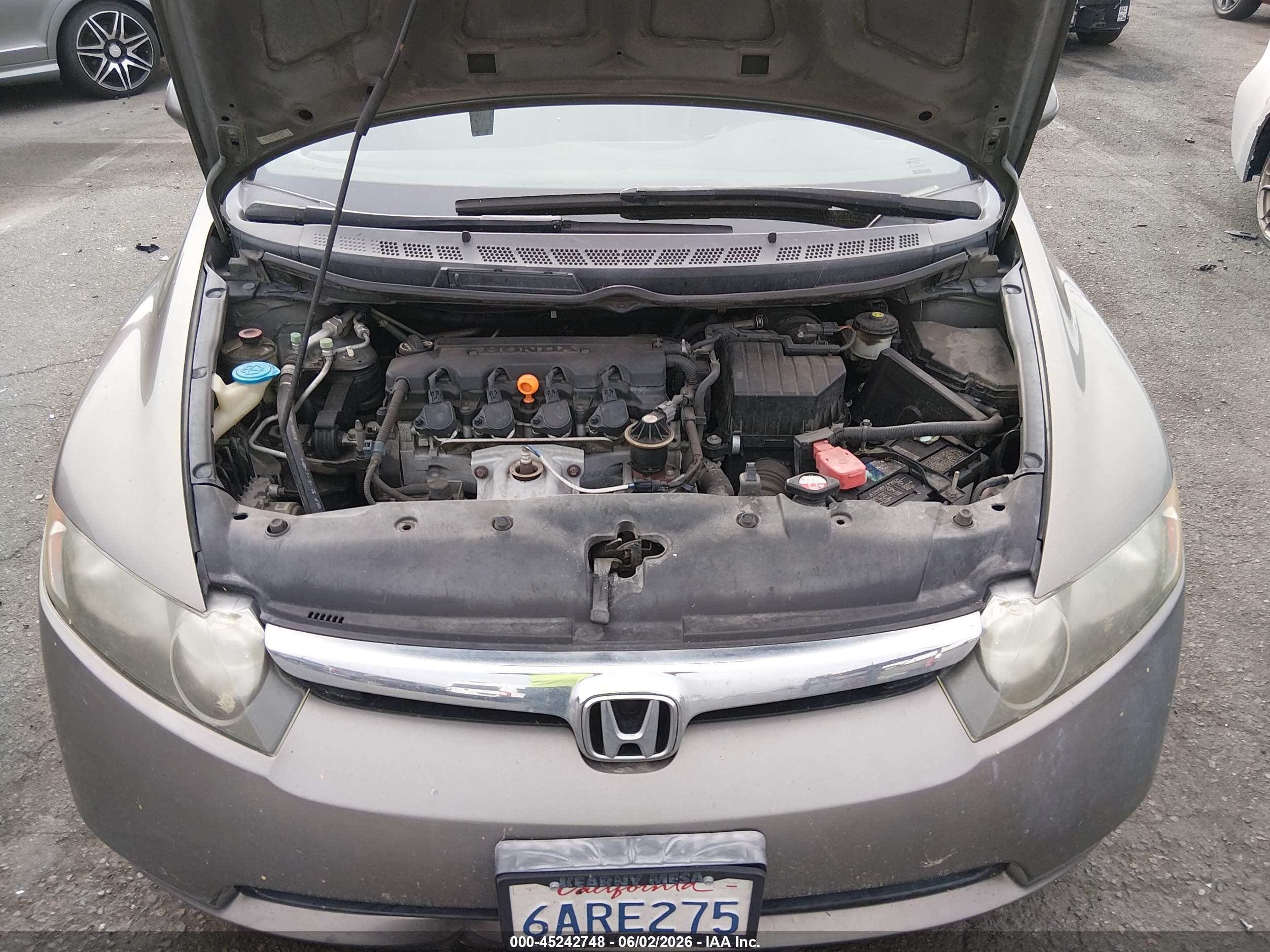 2007 Honda Civic Lx Gray vin: 2HGFA16527H311596