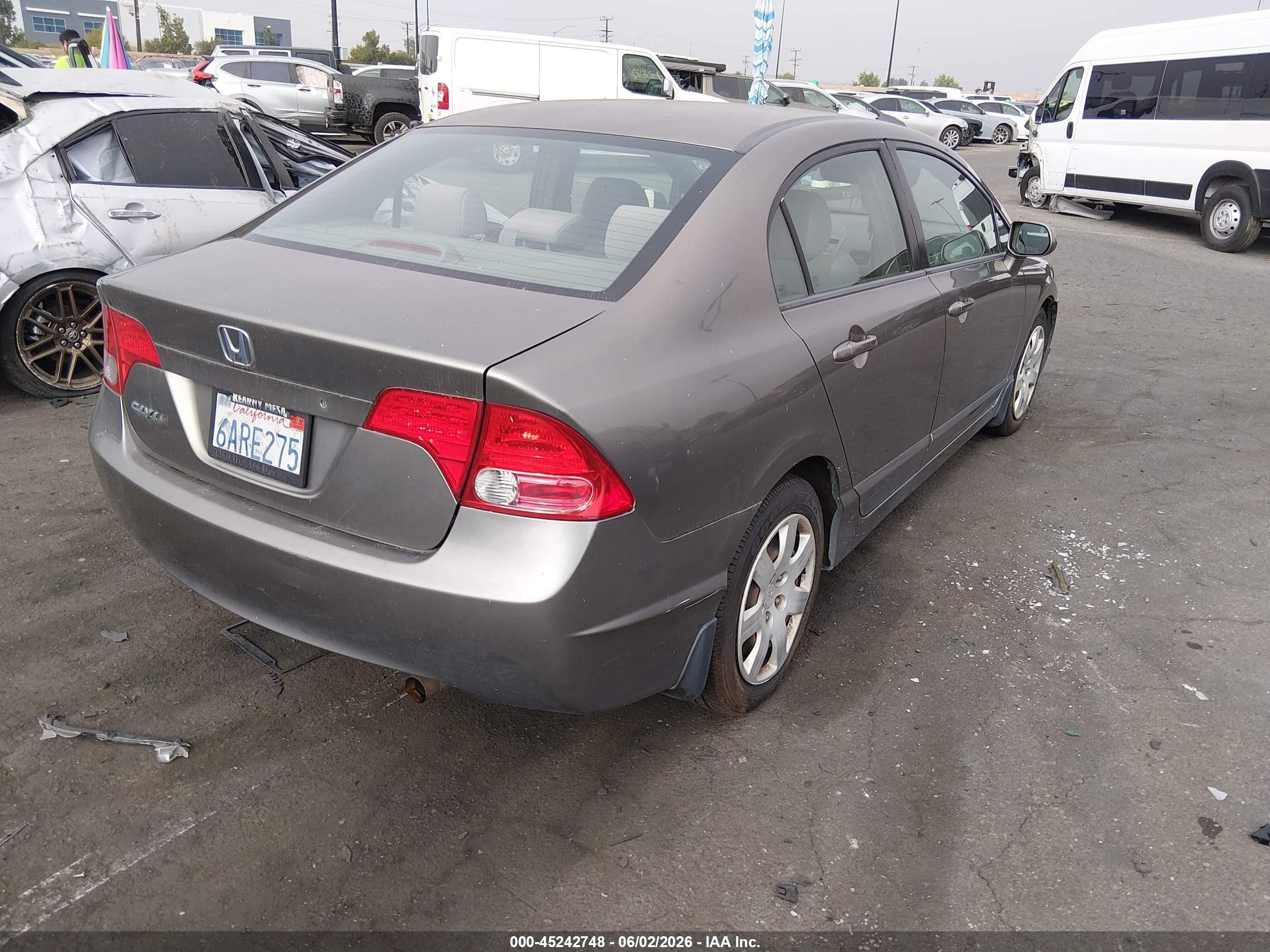 2007 Honda Civic Lx Gray vin: 2HGFA16527H311596