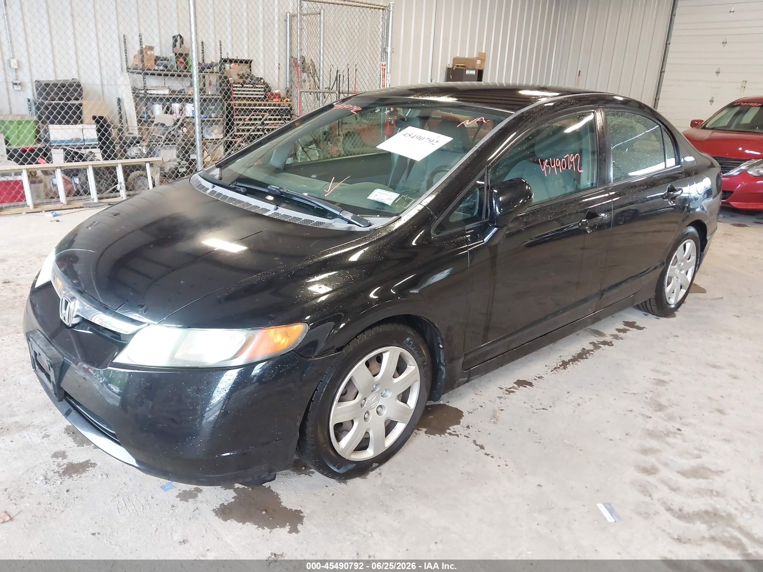 2007 Honda Civic Lx Black vin: 2HGFA16527H311761