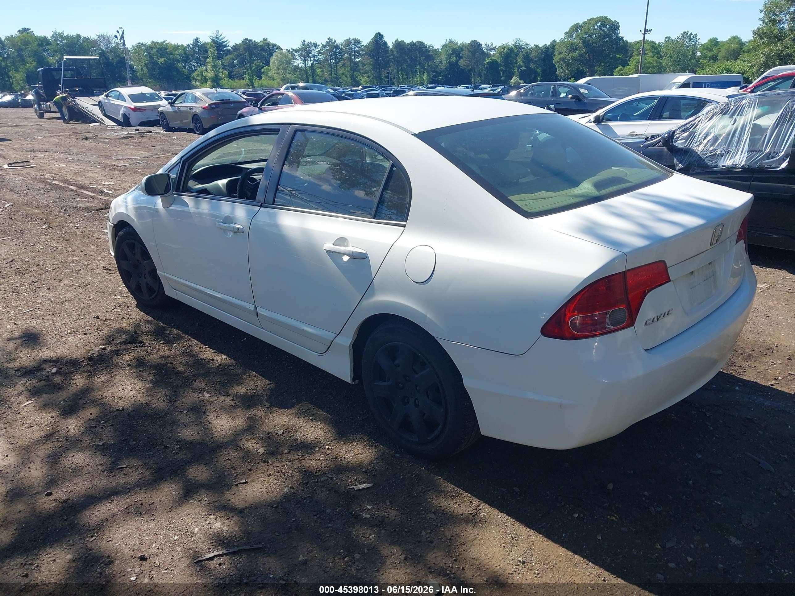 2007 Honda Civic Lx White vin: 2HGFA16527H313011