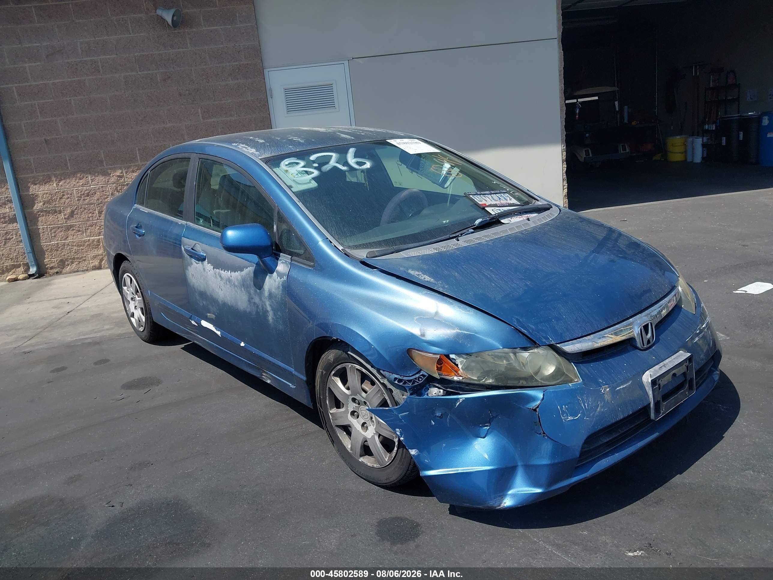2007 Honda Civic Lx Blue vin: 2HGFA16527H512432