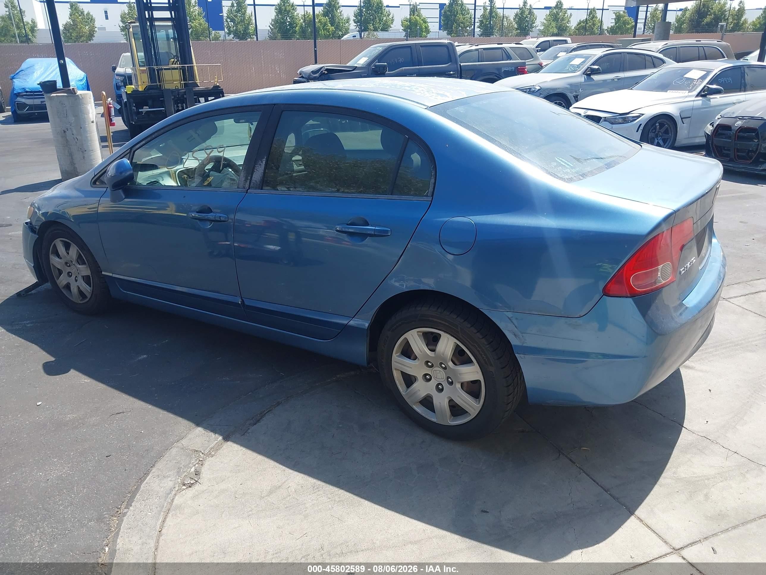 2007 Honda Civic Lx Blue vin: 2HGFA16527H512432