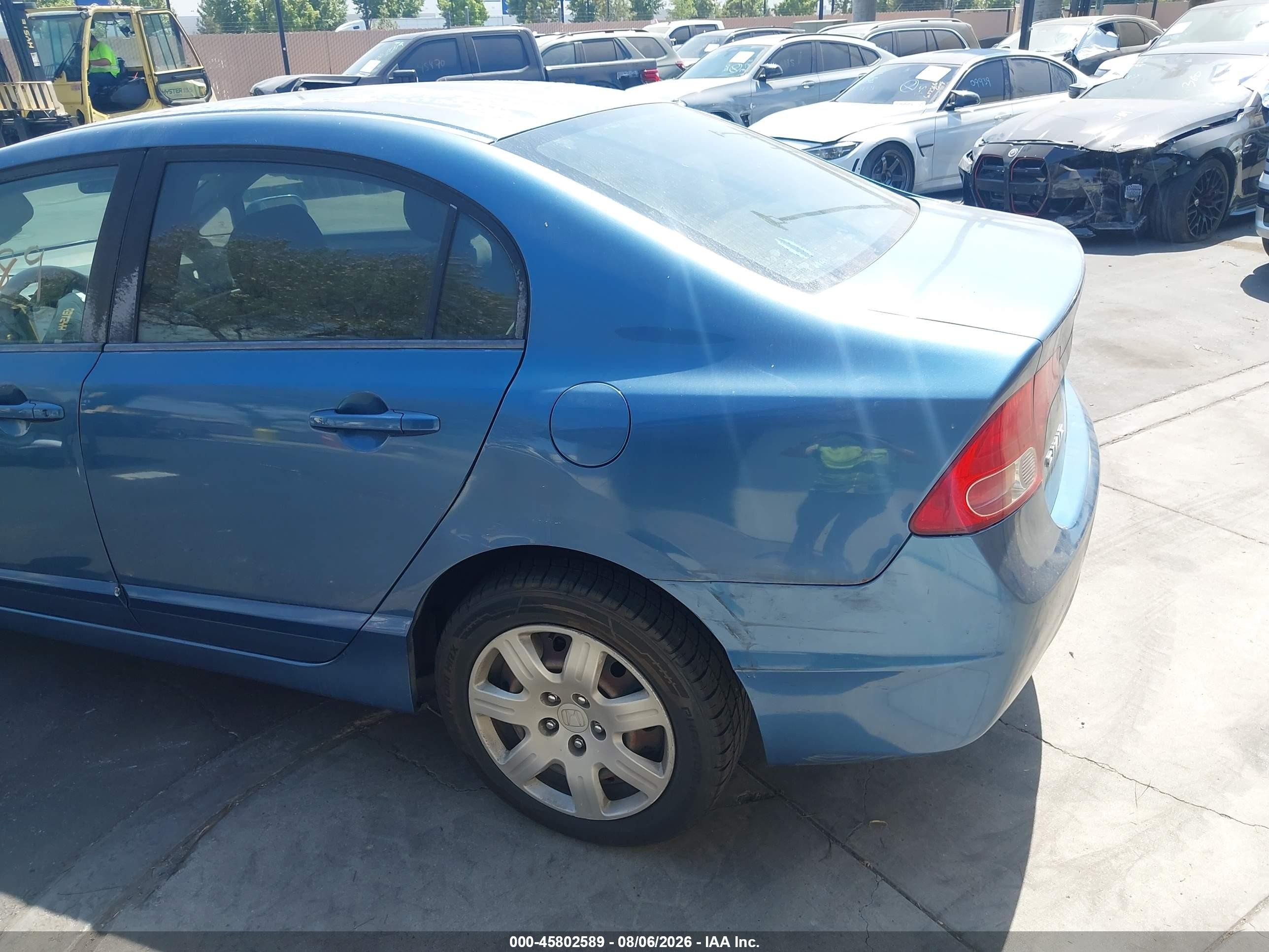 2007 Honda Civic Lx Blue vin: 2HGFA16527H512432