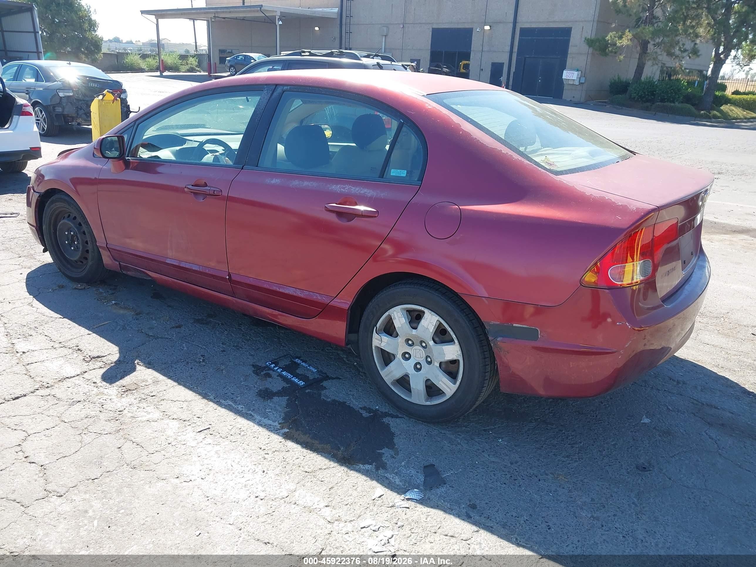 2007 Honda Civic Lx Бордовый vin: 2HGFA16527H513063