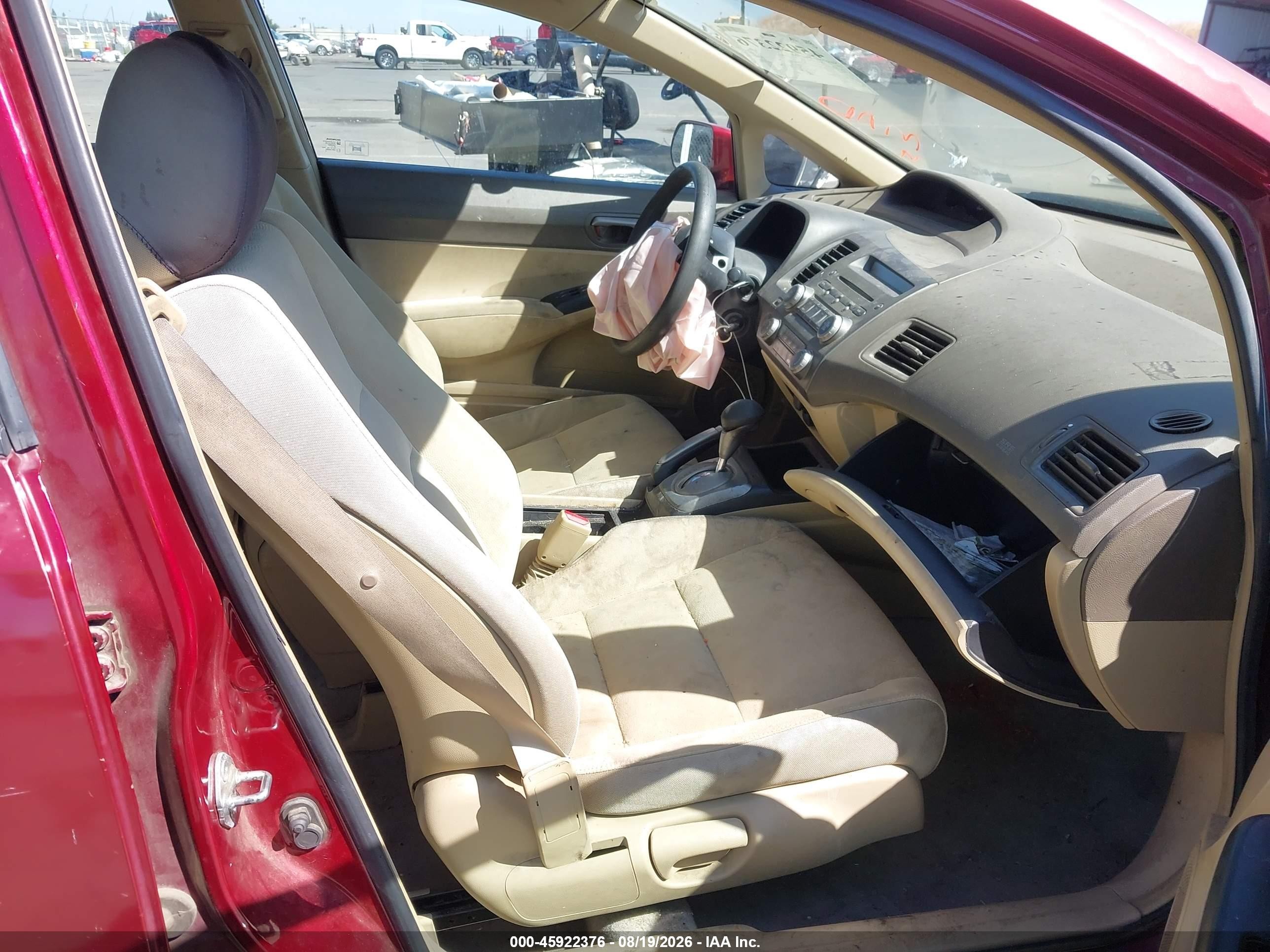 2007 Honda Civic Lx Бордовый vin: 2HGFA16527H513063