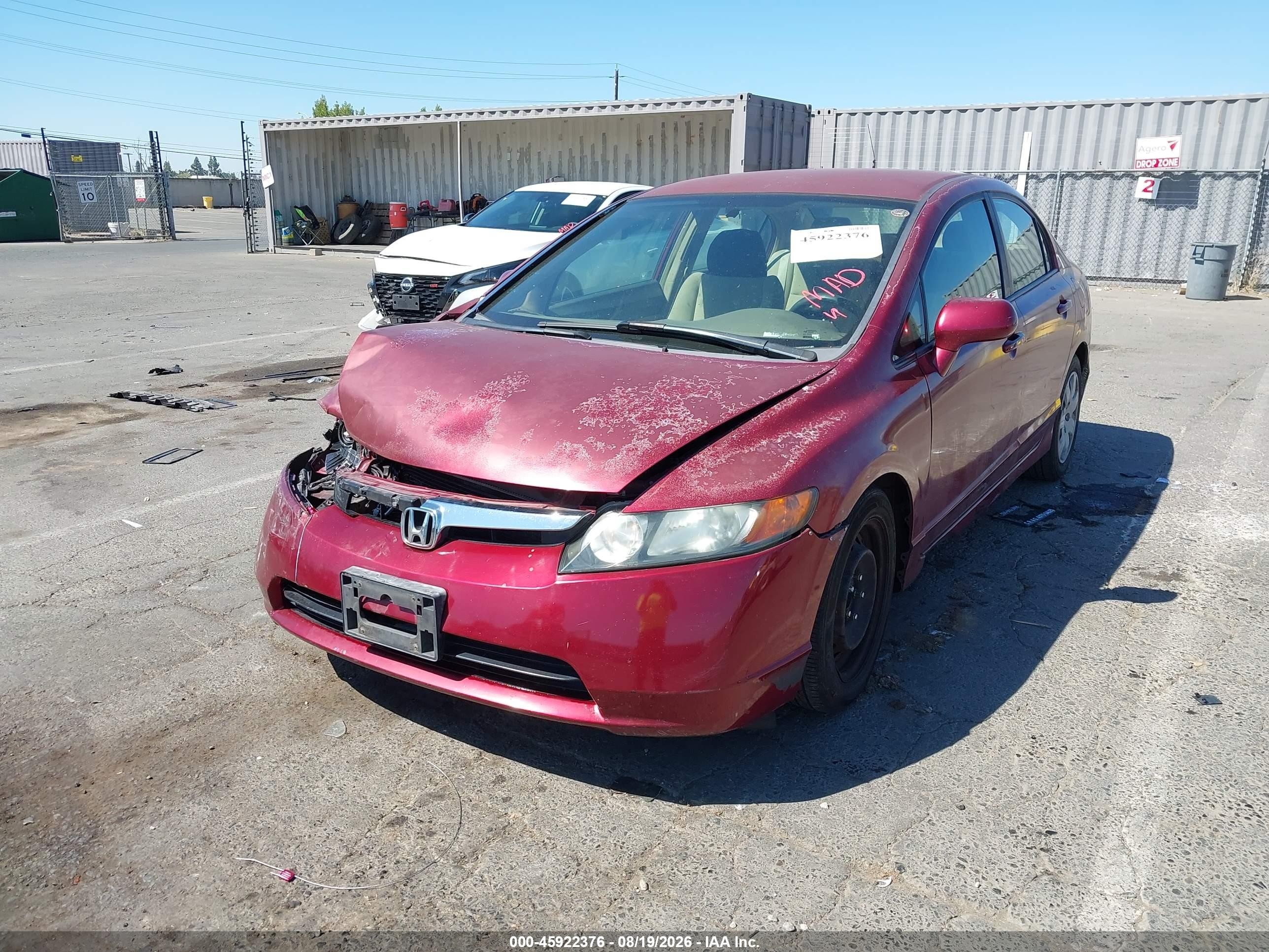 2007 Honda Civic Lx Бордовый vin: 2HGFA16527H513063