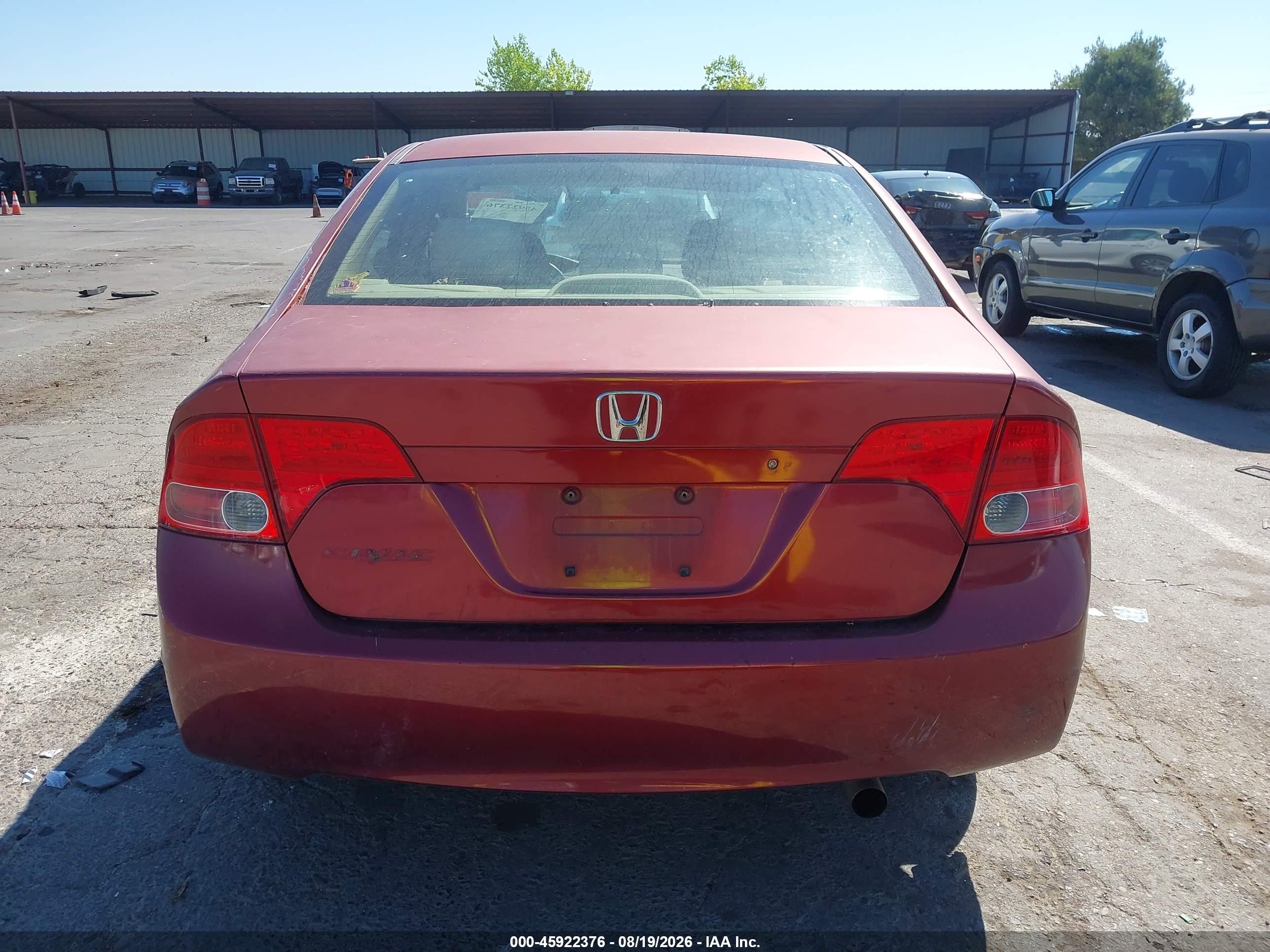 2007 Honda Civic Lx Бордовый vin: 2HGFA16527H513063
