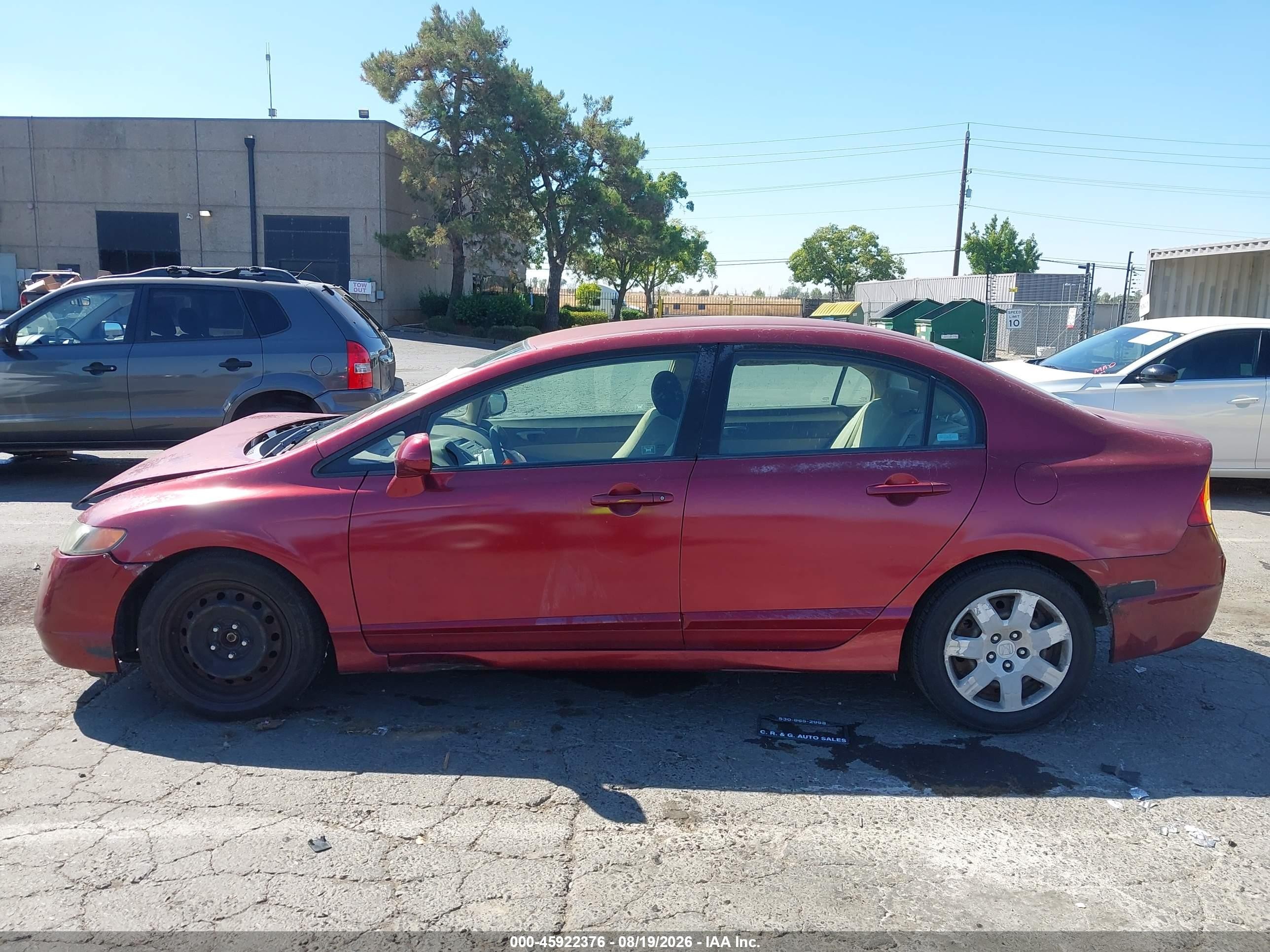 2007 Honda Civic Lx Бордовый vin: 2HGFA16527H513063