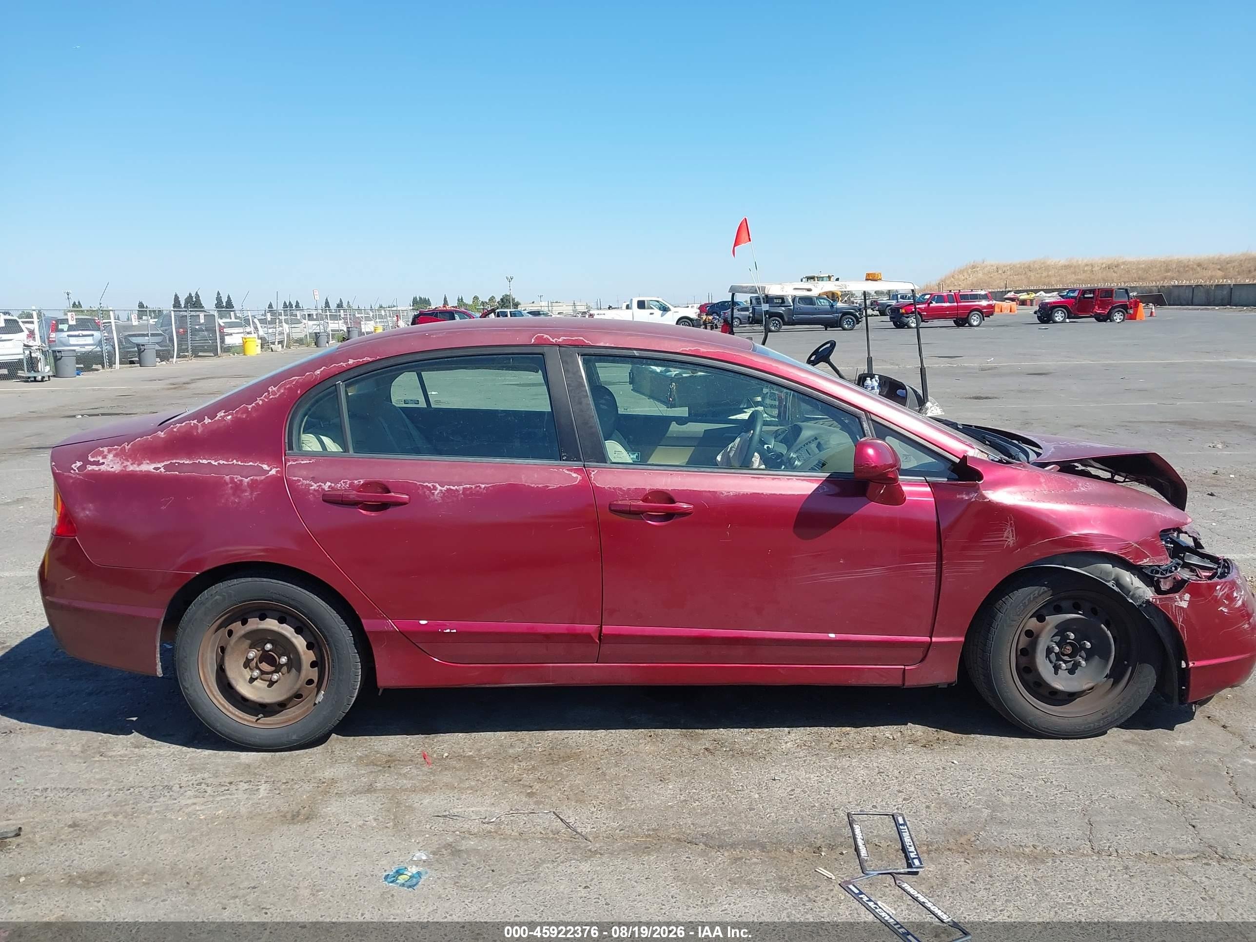 2007 Honda Civic Lx Бордовый vin: 2HGFA16527H513063