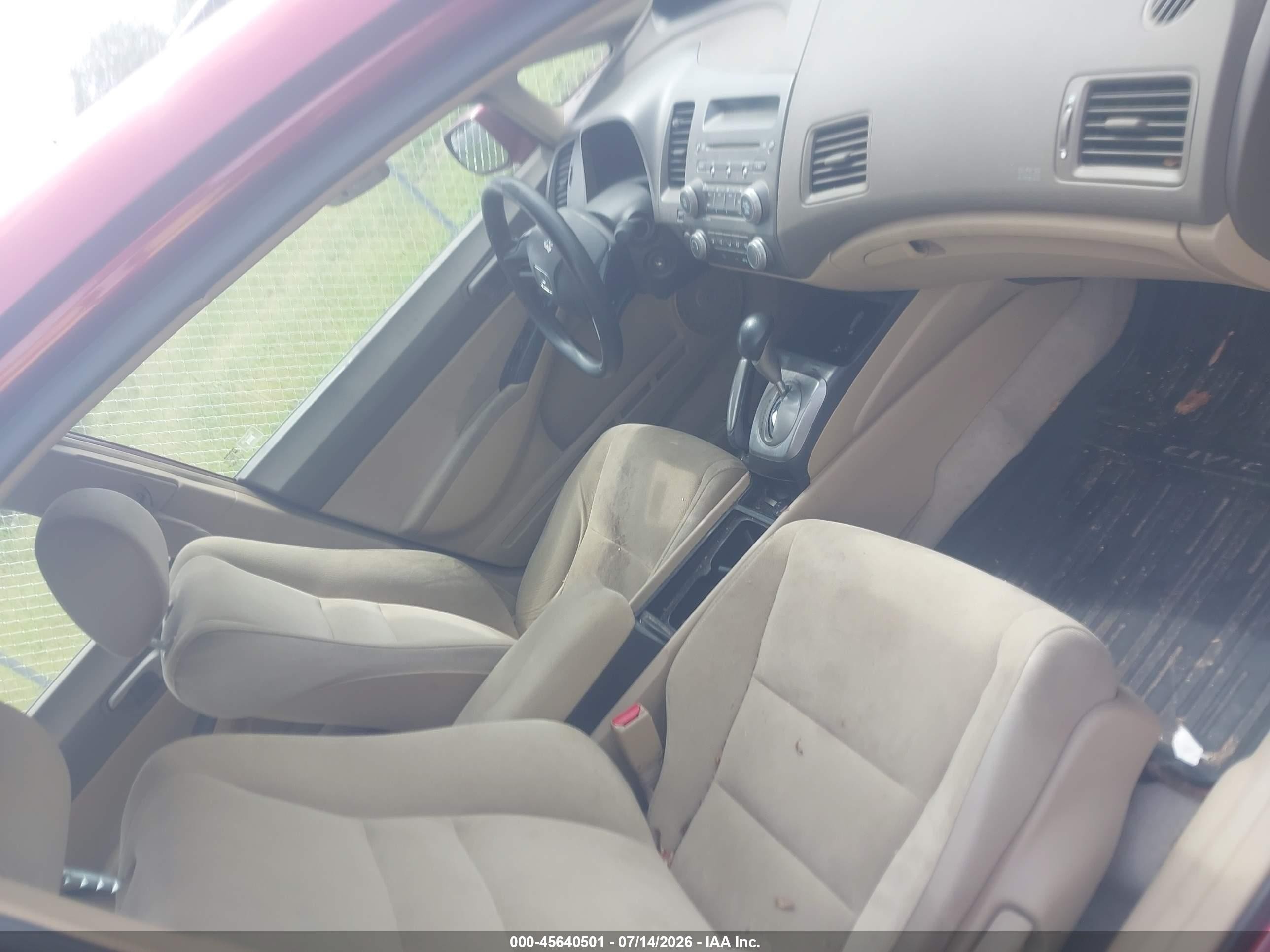 2007 Honda Civic Lx Red vin: 2HGFA16527H513824