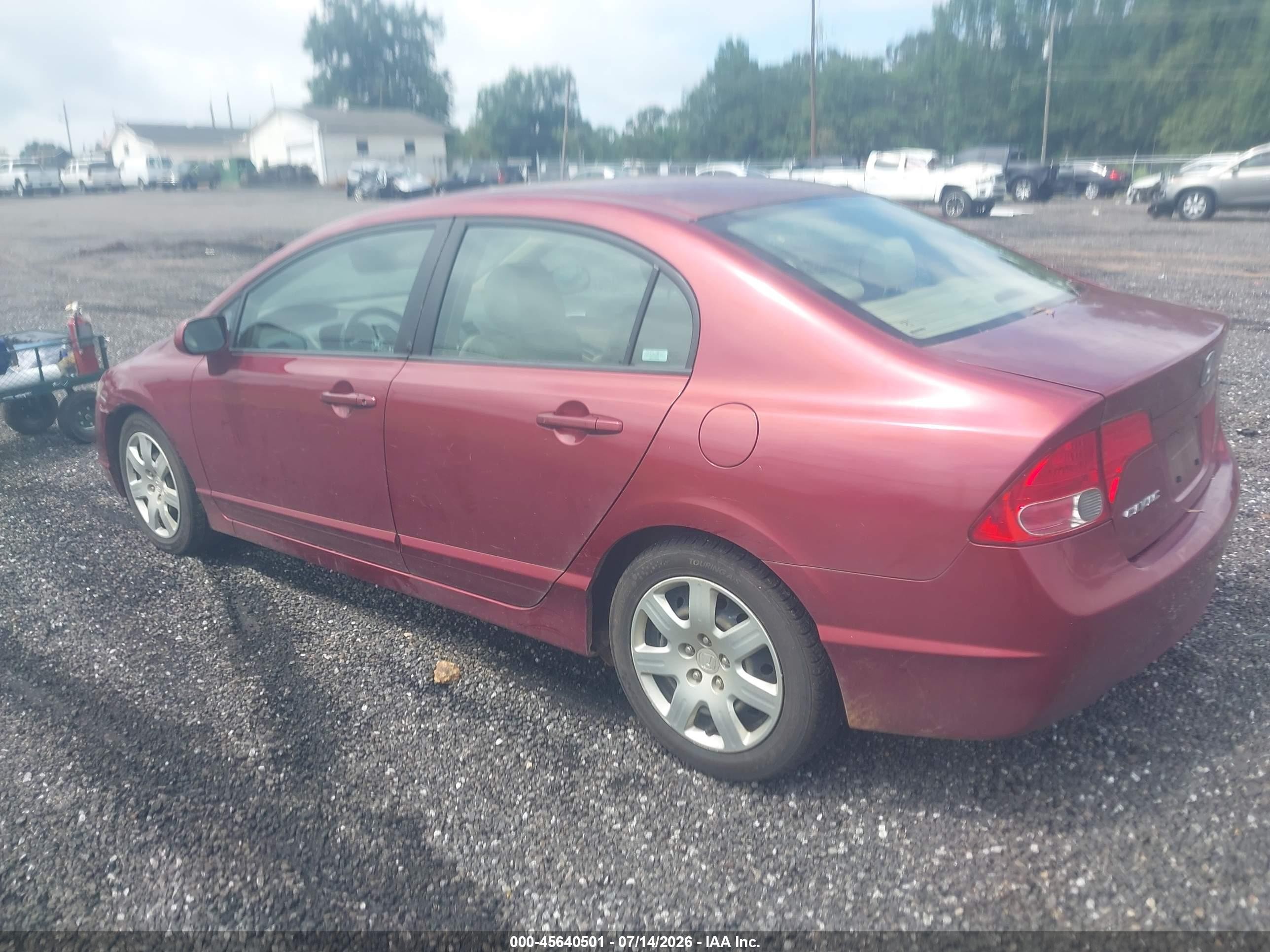 2007 Honda Civic Lx Red vin: 2HGFA16527H513824