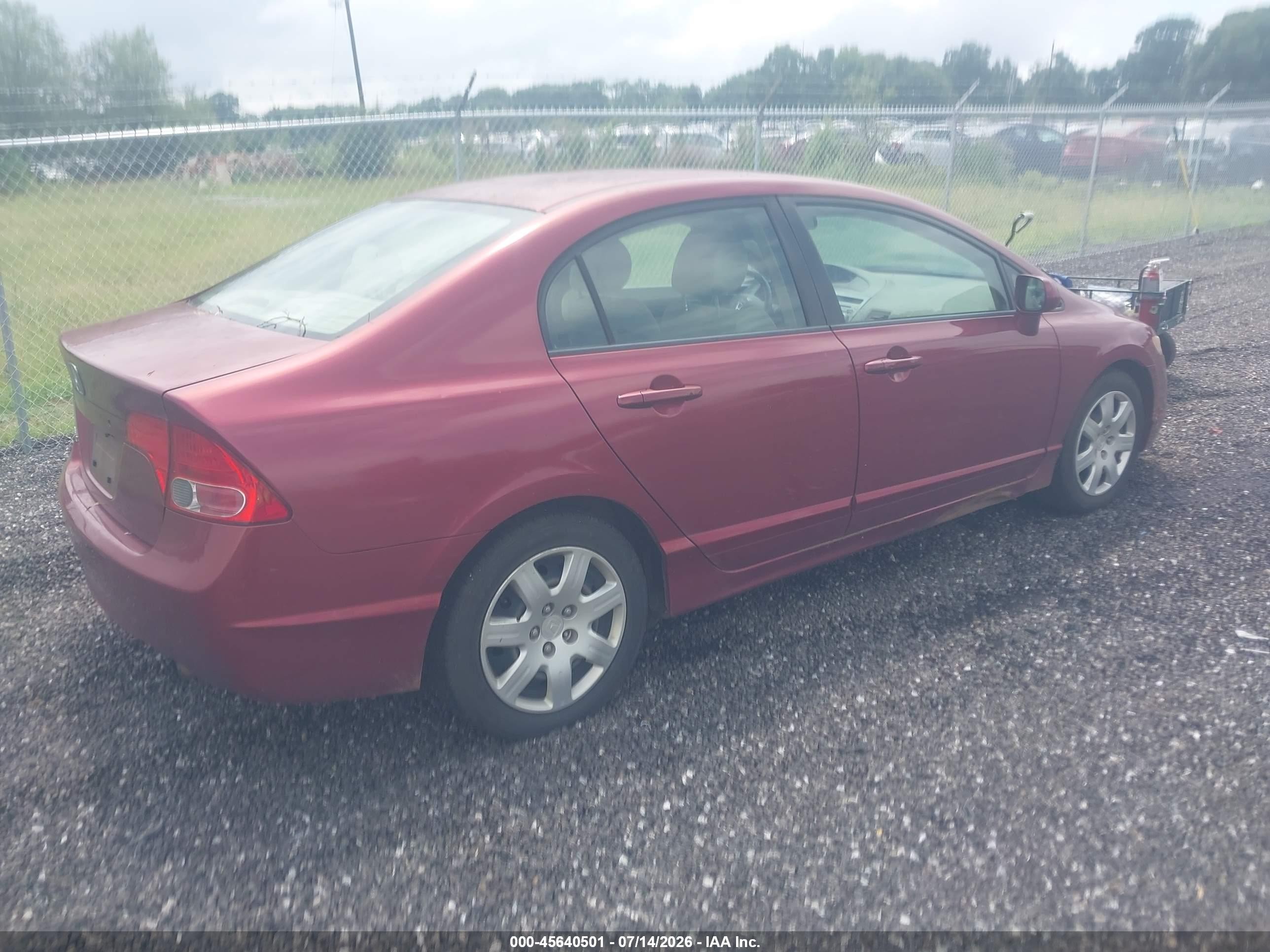 2007 Honda Civic Lx Red vin: 2HGFA16527H513824