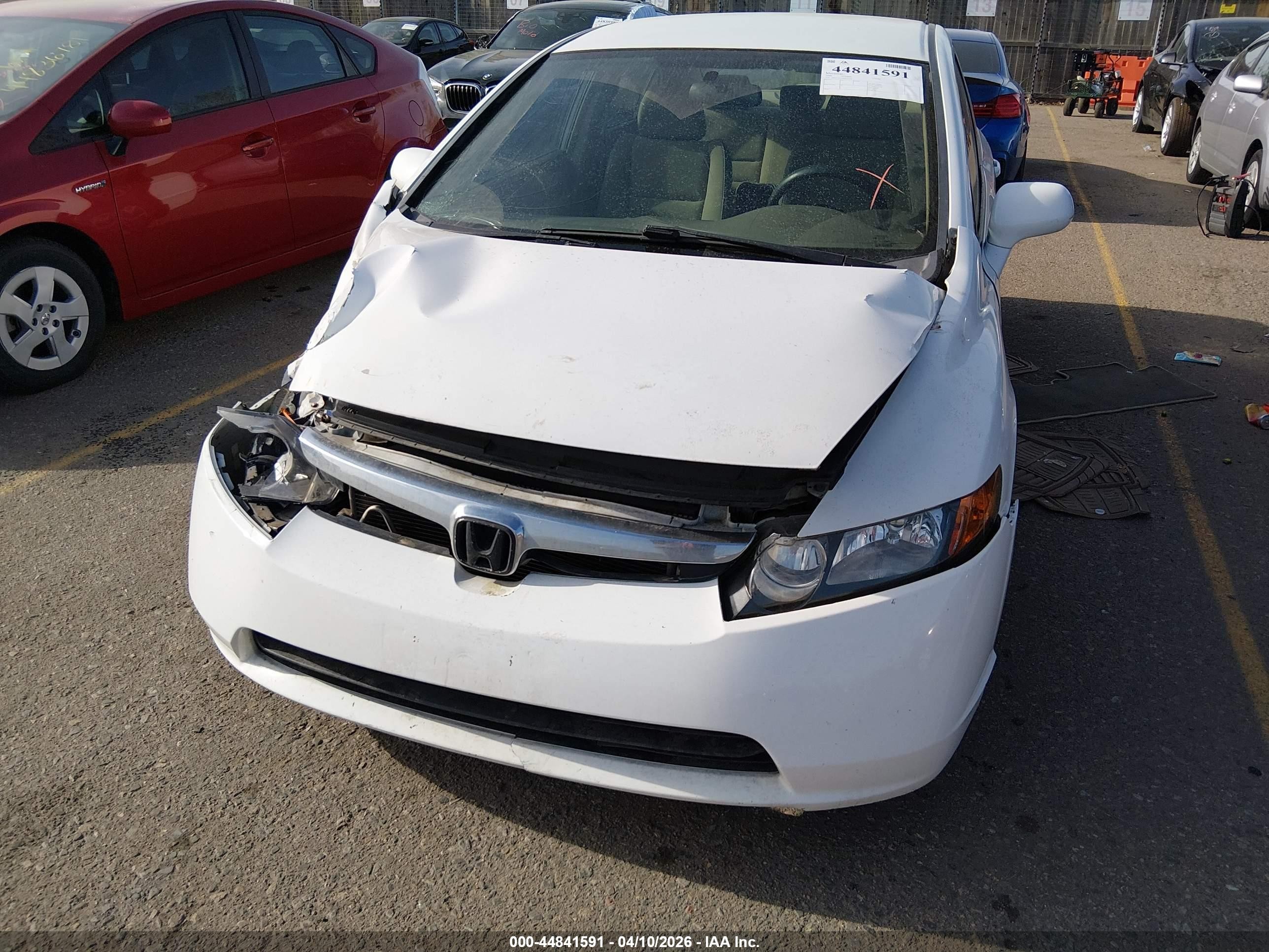 2008 Honda Civic Lx White vin: 2HGFA16528H521763